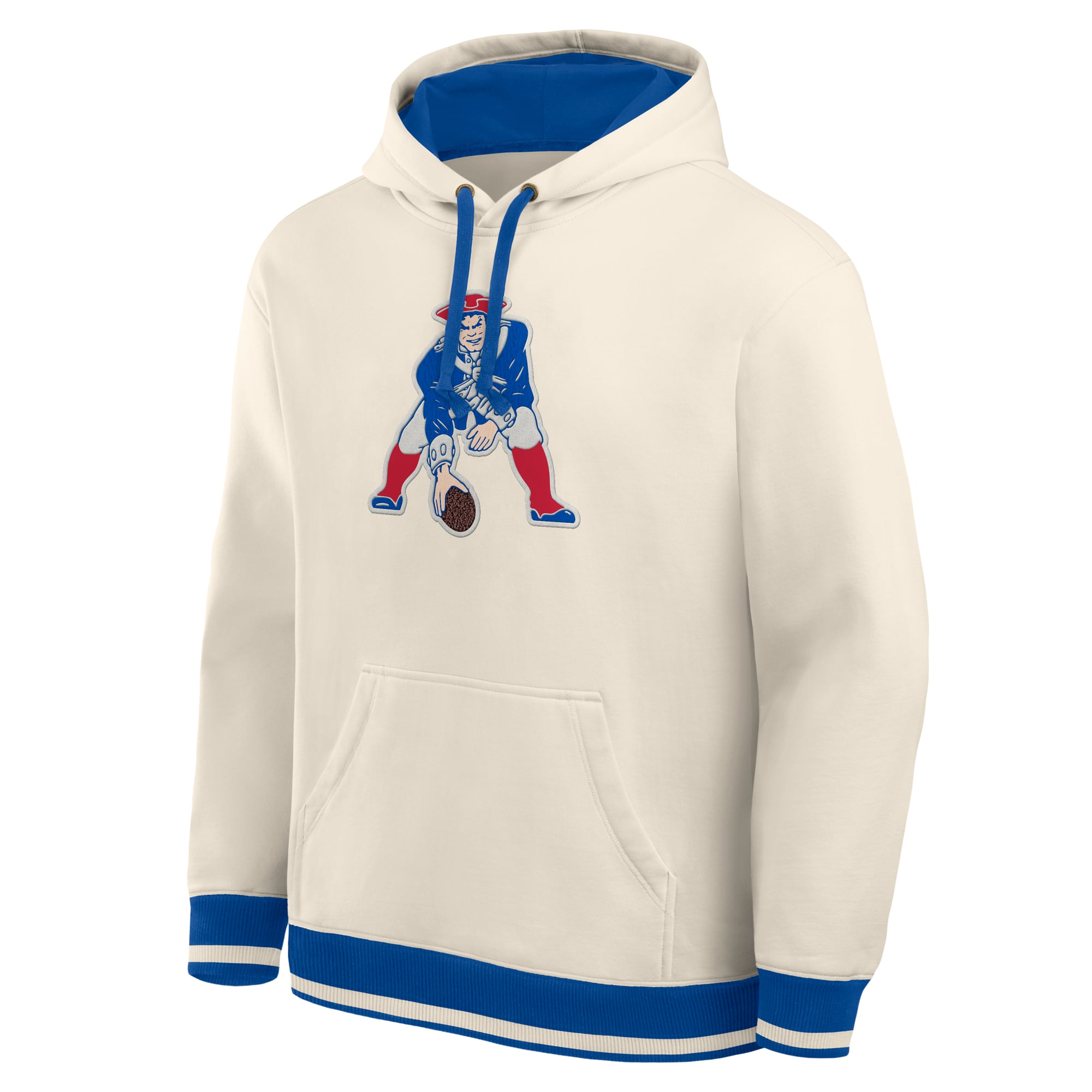 Men's Fanatics Cream New England Patriots Chenille Heavyweight Fleece Hoodie