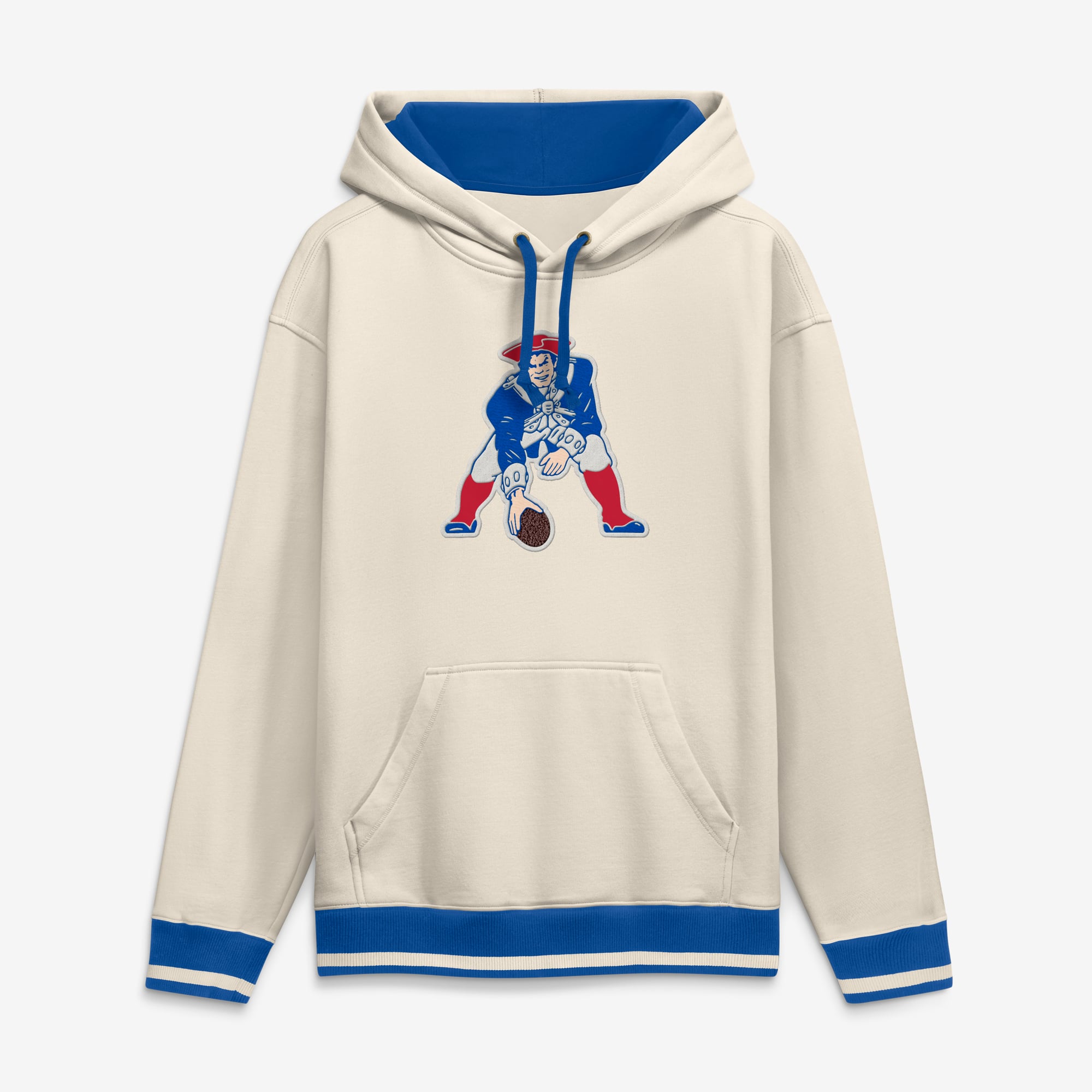 Men's Fanatics Cream New England Patriots Chenille Heavyweight Fleece Hoodie