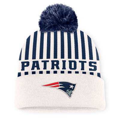 New England Patriots Fanatics Streak Cuffed Knit Hat with Pom - Cream