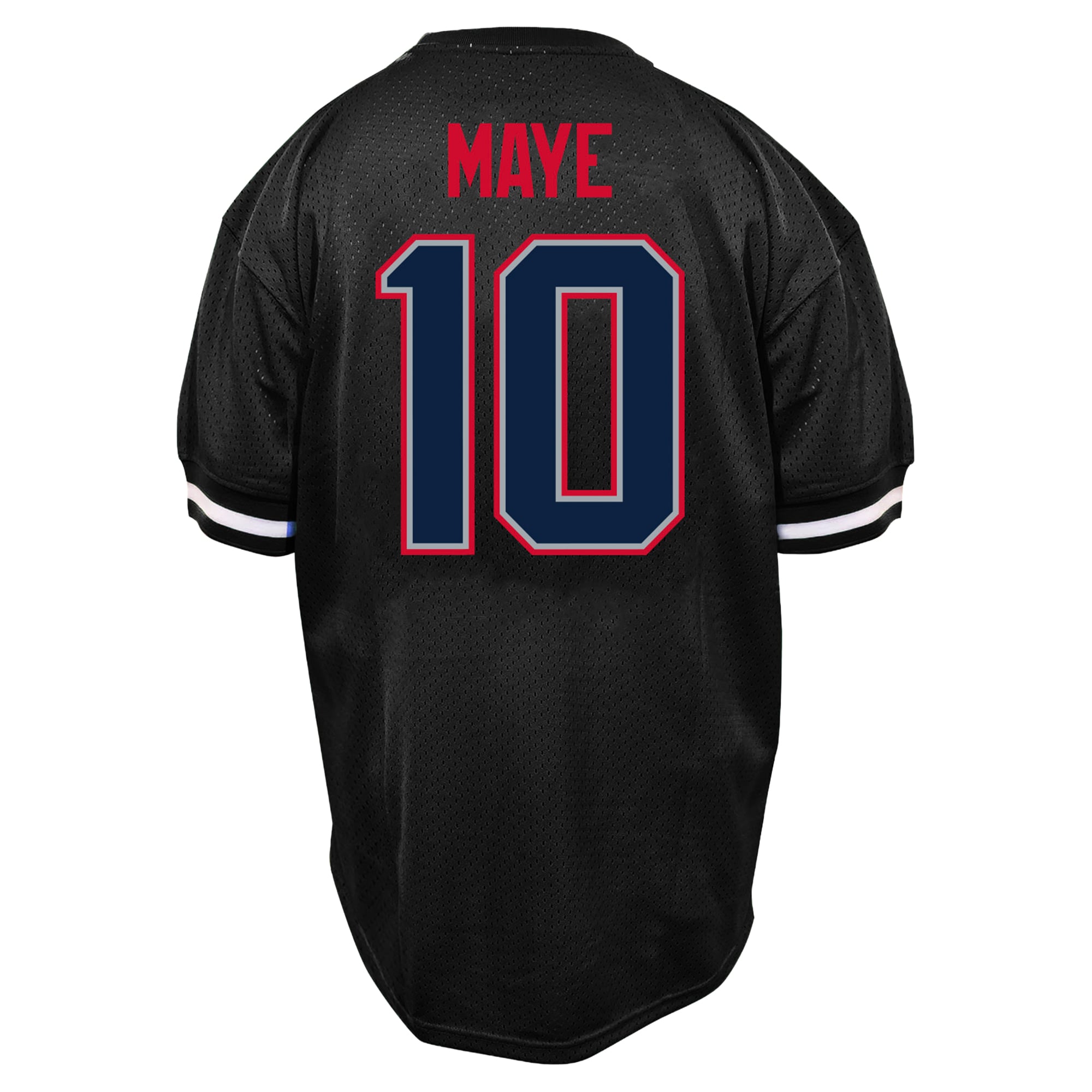 Men's Fanatics Drake Maye Black New England Patriots Big & Tall Mesh Name Number T-Shirt