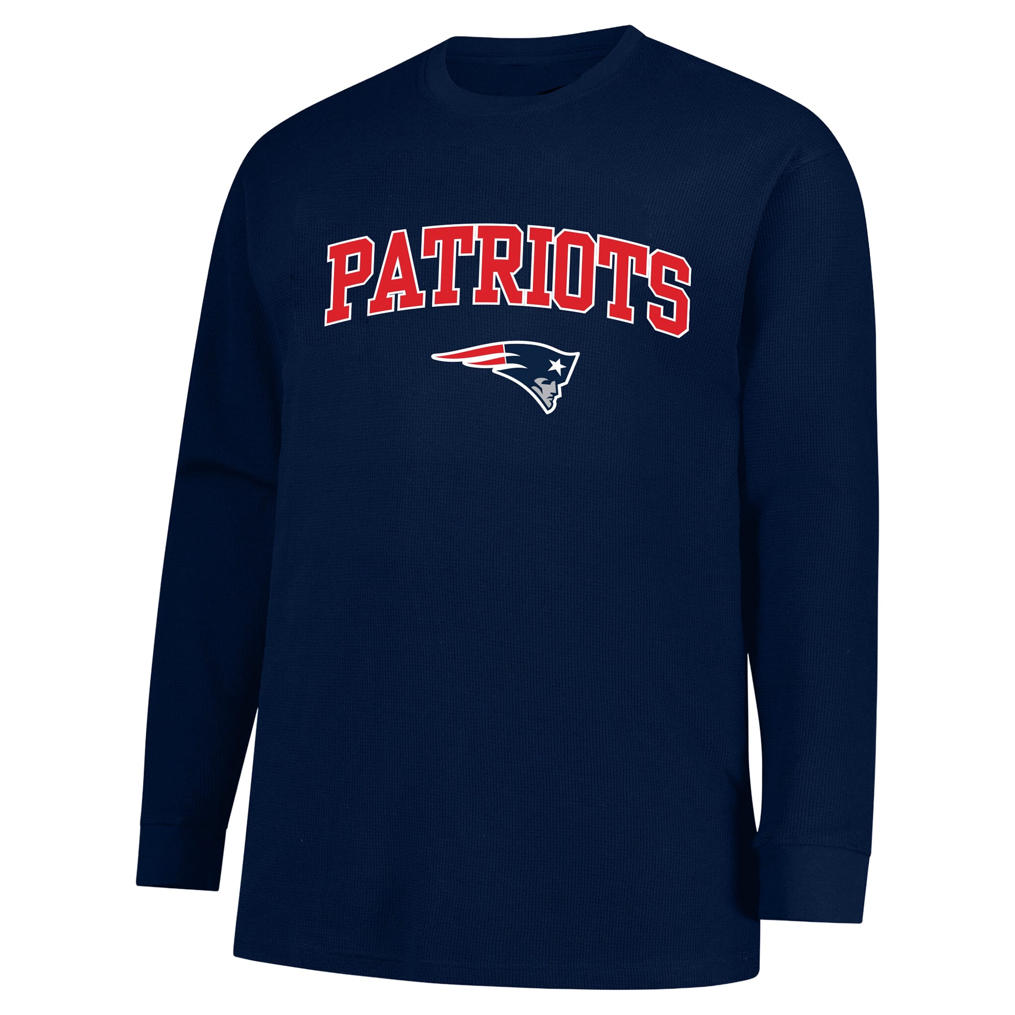 Men's Fanatics Drake Maye Navy New England Patriots Big & Tall Thermal Waffle Long Sleeve T-Shirt