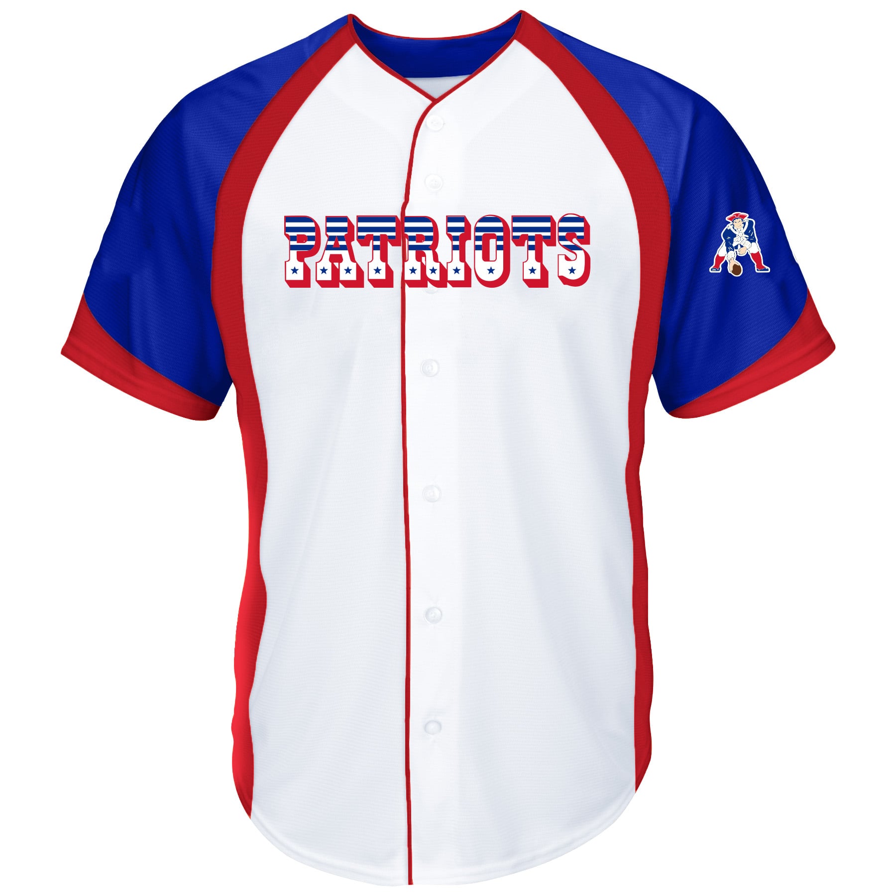 Men's Fanatics Drake Maye White New England Patriots Big & Tall Button-Up Baseball Jersey Top