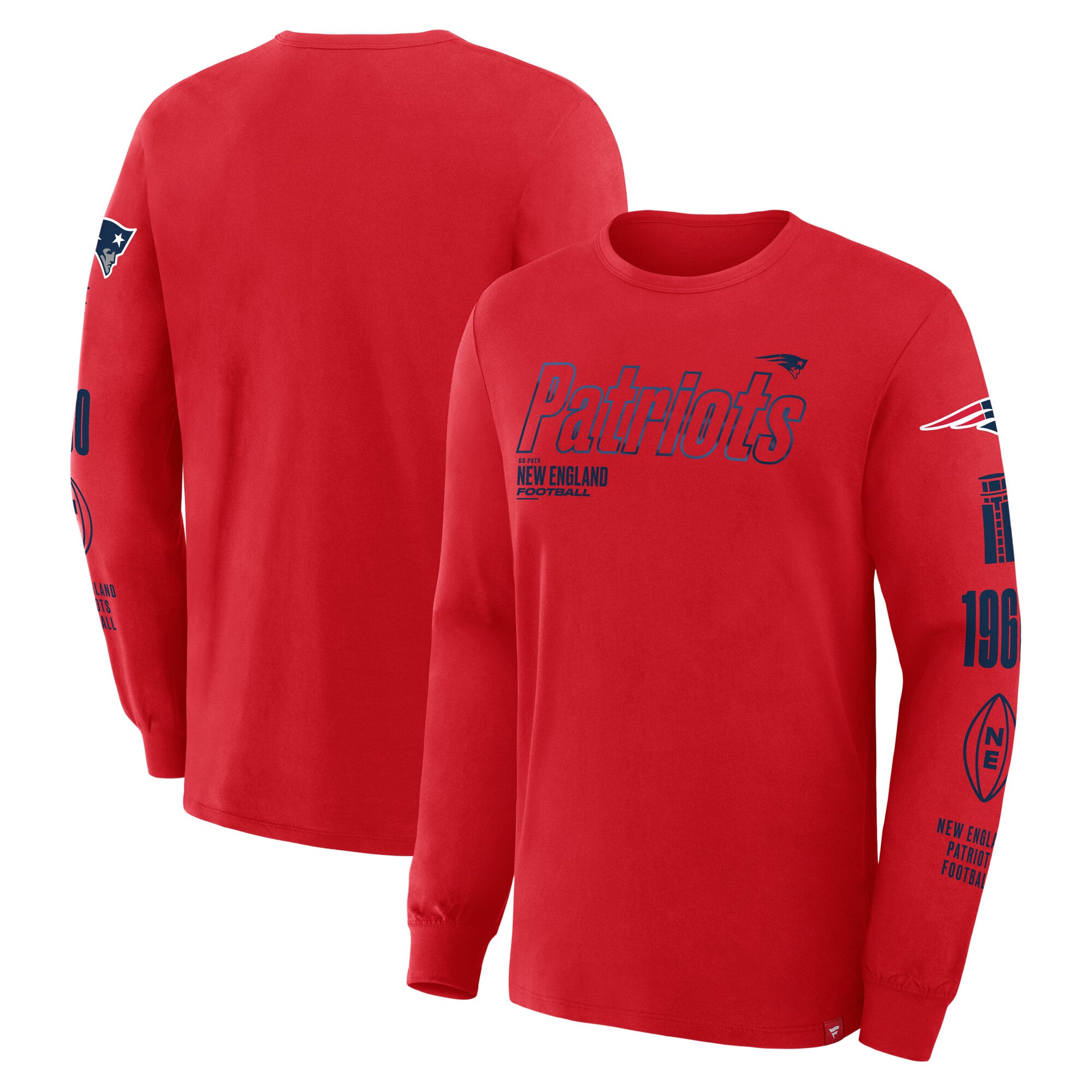 T-shirt à manches longues Fanatics rouge New England Patriots Legacy pour homme