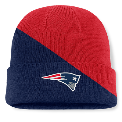 New England Patriots Fanatics Tilt Cuffed Knit Hat - Red/Navy