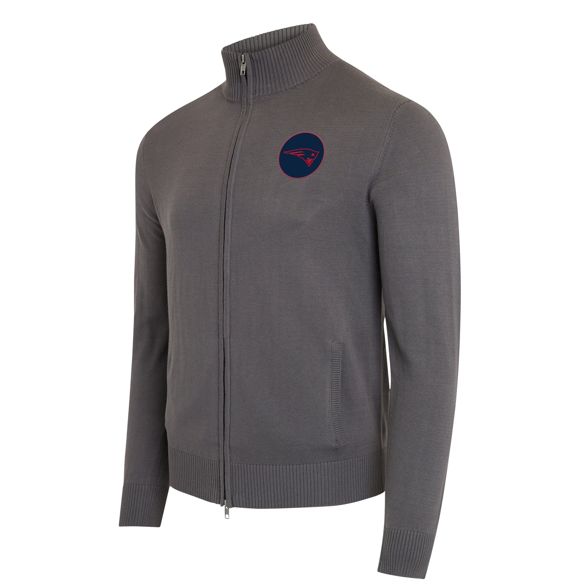 Men's J. Palmer Charcoal New England Patriots All-Season Full-Zip Sweater