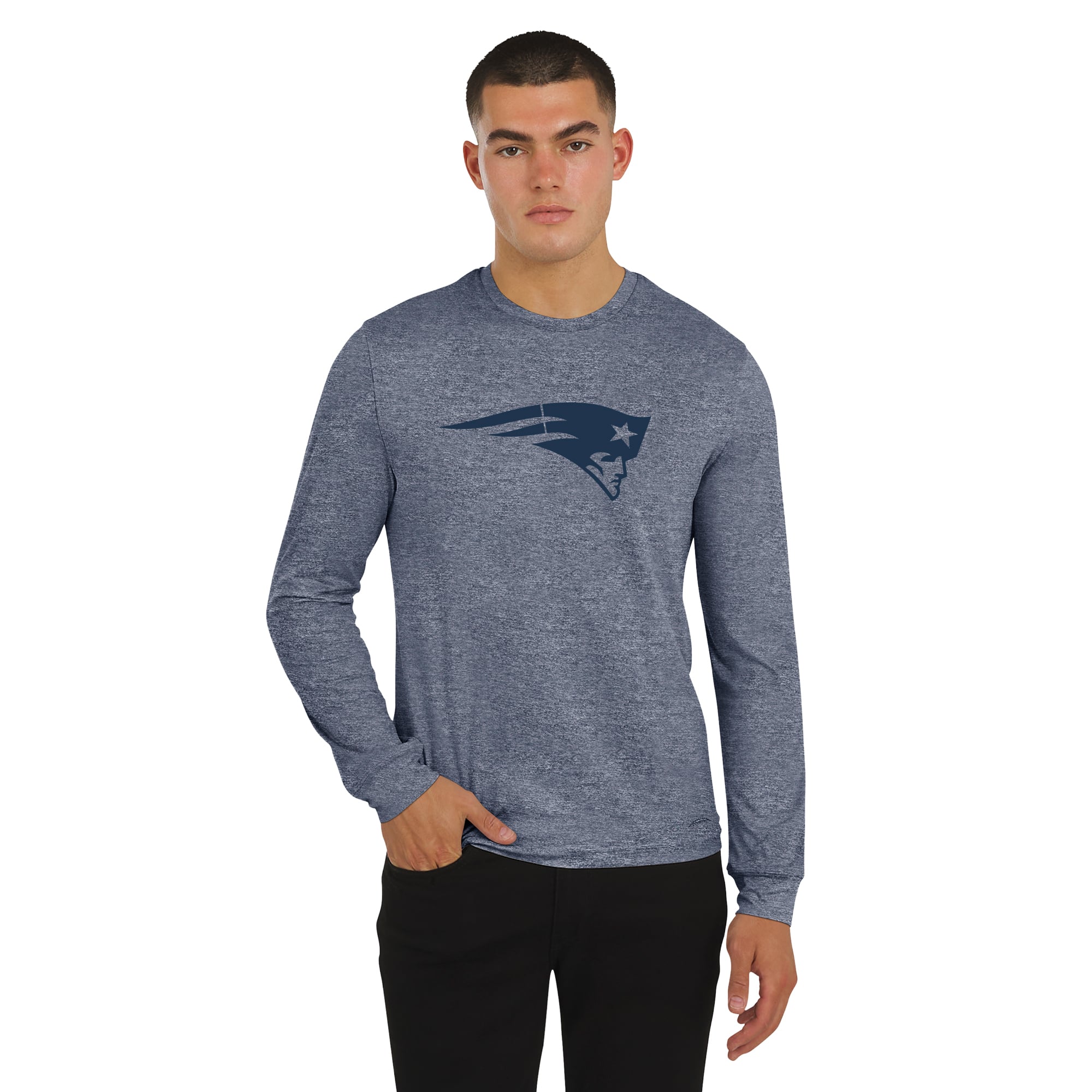 T-shirt à manches longues J. Palmer Navy New England Patriots Four Down pour homme