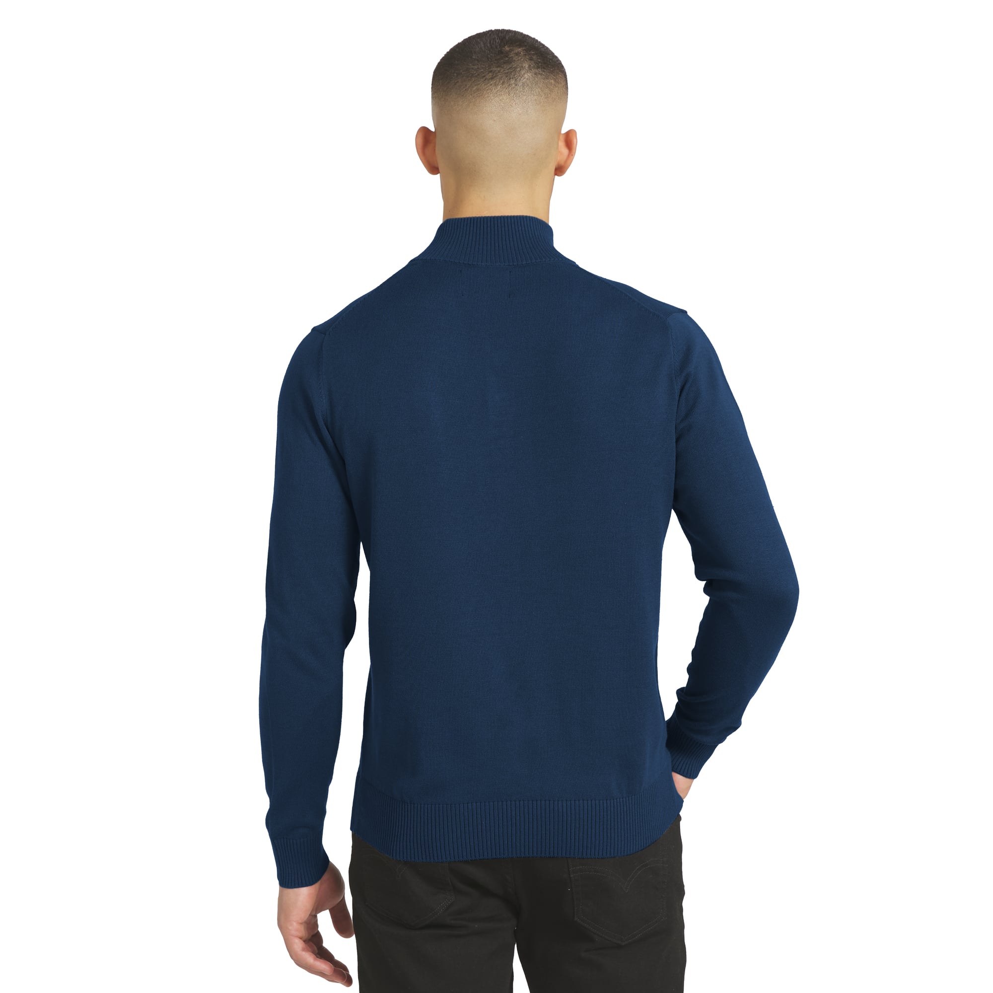 Pull à boutons-pression quart de pouce J. Palmer bleu marine New England Patriots pour homme