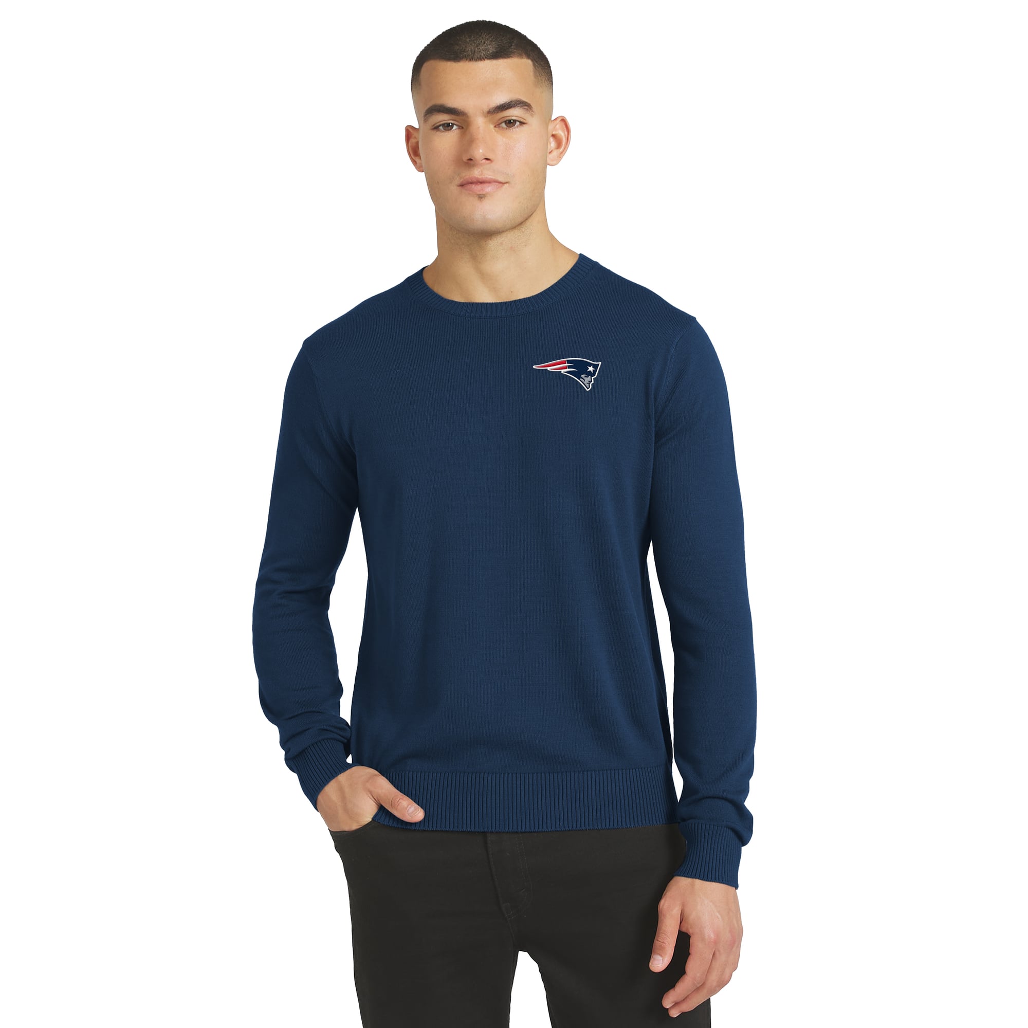 Pull J. Palmer bleu marine des New England Patriots pour homme