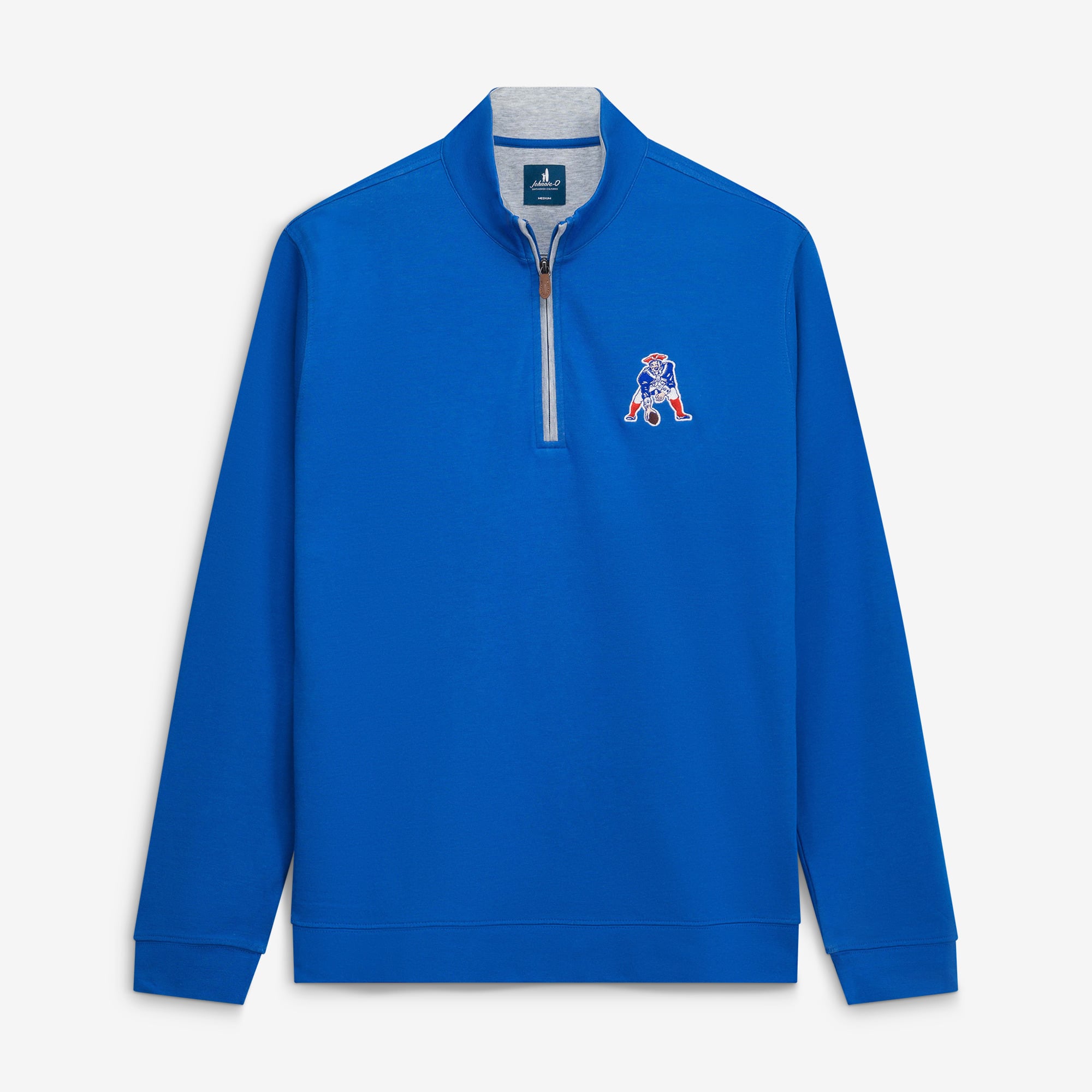 Pull à col zippé 1/4 johnnie-O Royal New England Patriots Sully Tri-Blend pour homme