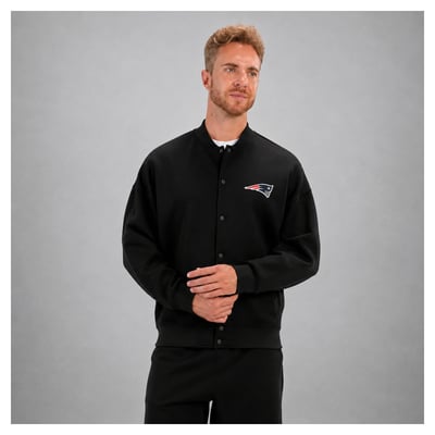 New England Patriots Levelwear Logo Luxe Signature Tri-Blend Bomber Jacket - Black