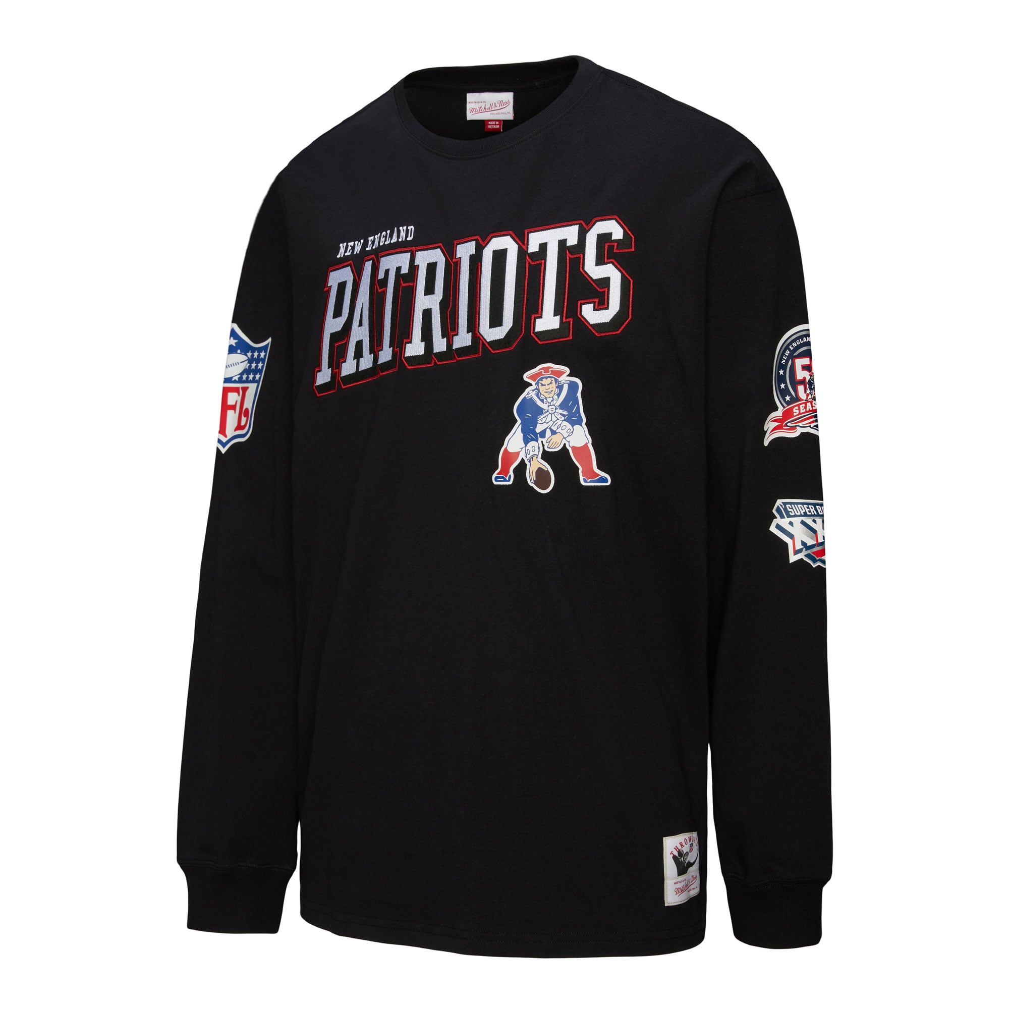 Men's Mitchell & Ness  Black New England Patriots Big Tall Training Camp Long Sleeve T-Shirt