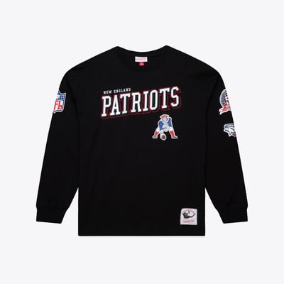  New England Patriots Mitchell & Ness Big & Tall Training Camp Long Sleeve T-Shirt - Black