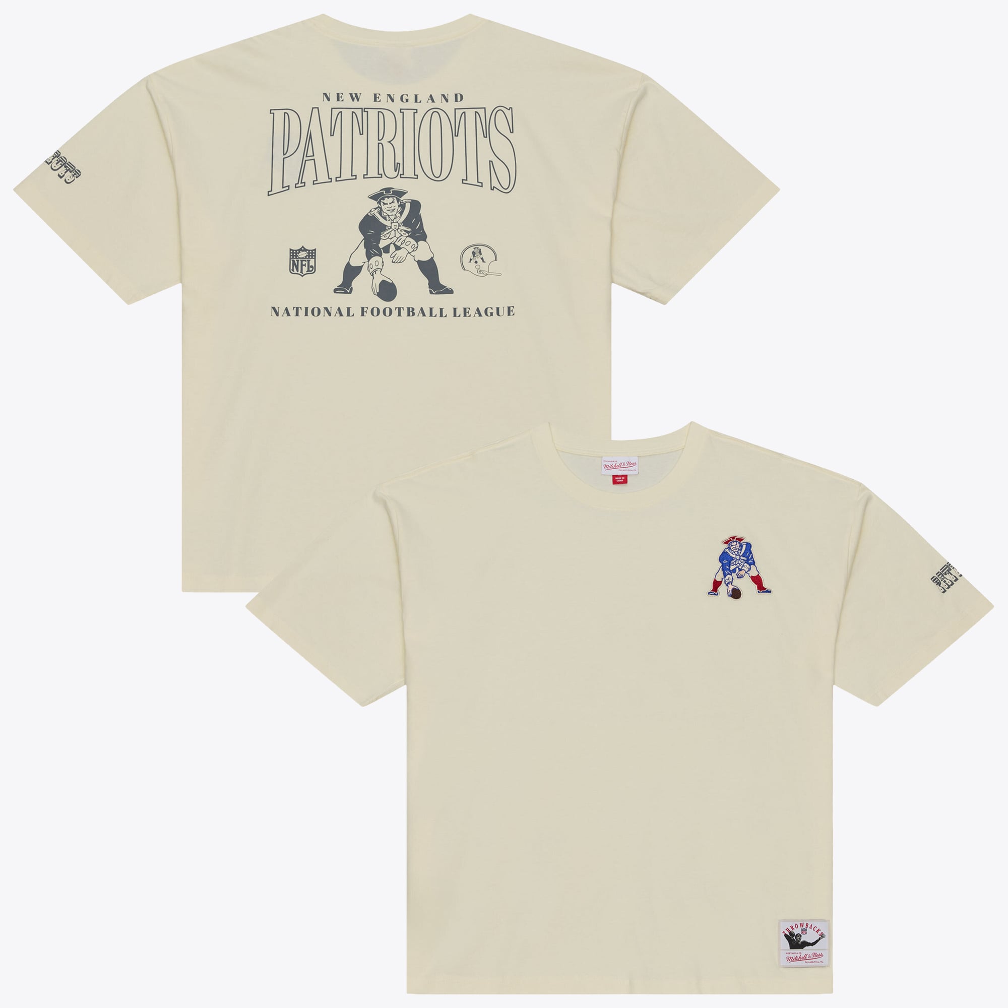 Men's Mitchell & Ness  Cream New England Patriots Oversized Heritage Hues T-Shirt