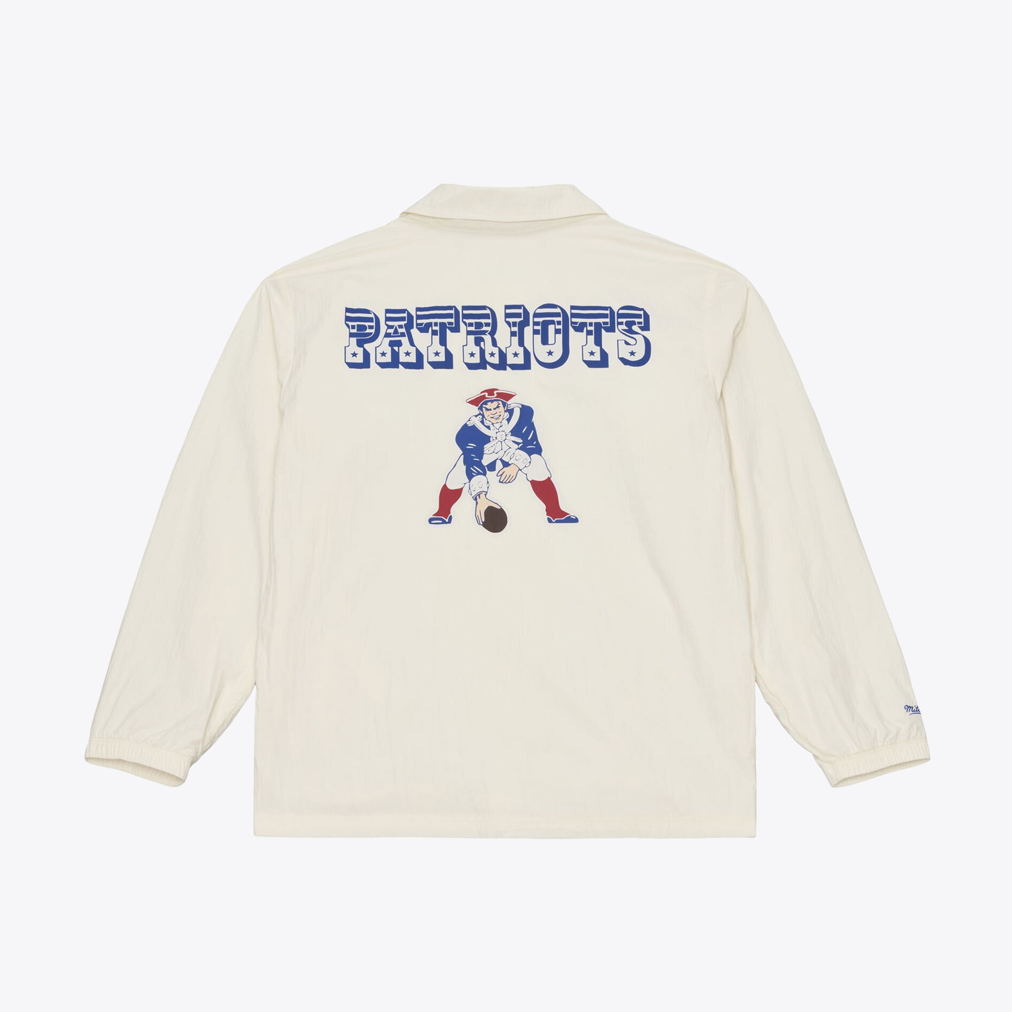 Veste d'entraîneur Mitchell & Ness crème New England Patriots Retro Roots pour homme