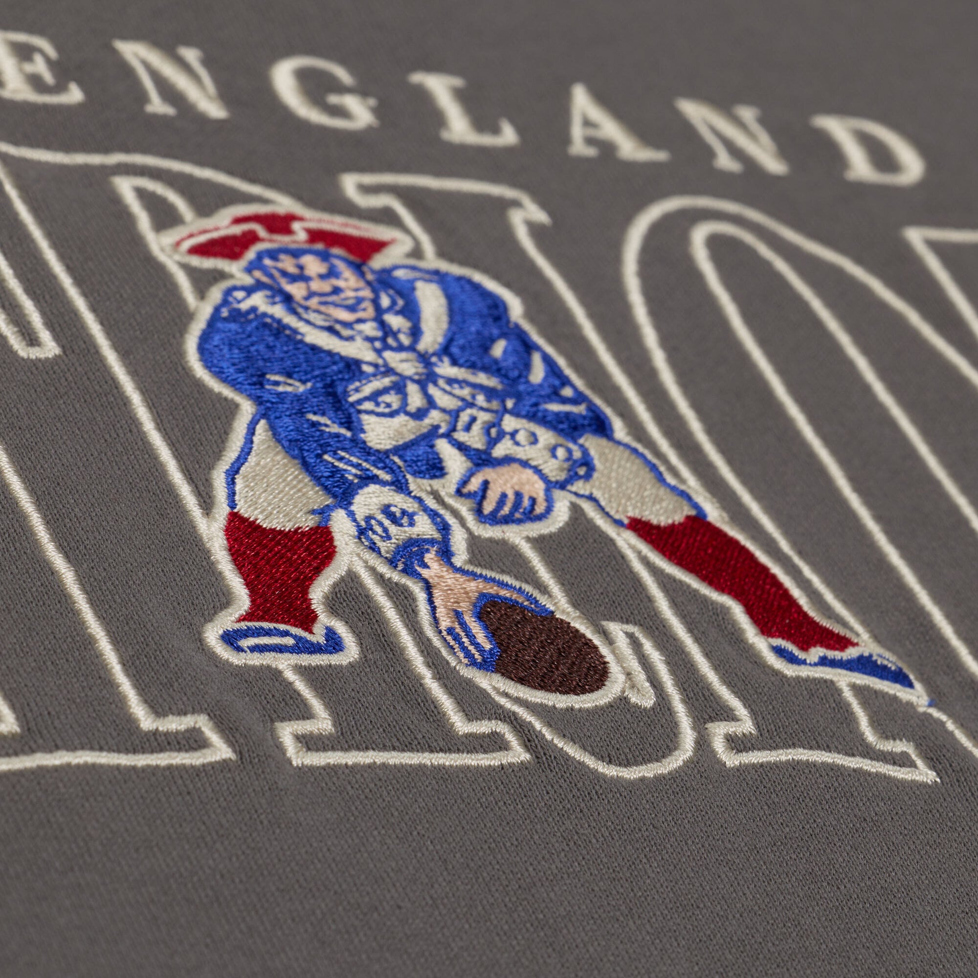 Sweat-shirt polaire surdimensionné gris Mitchell & Ness New England Patriots pour homme