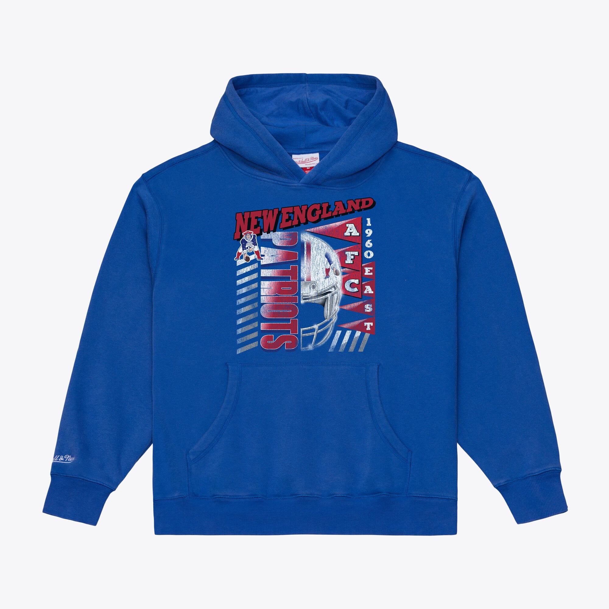 Sweat à capuche en polaire graphique Mitchell & Ness Royal New England Patriots Core Essentials Street pour homme