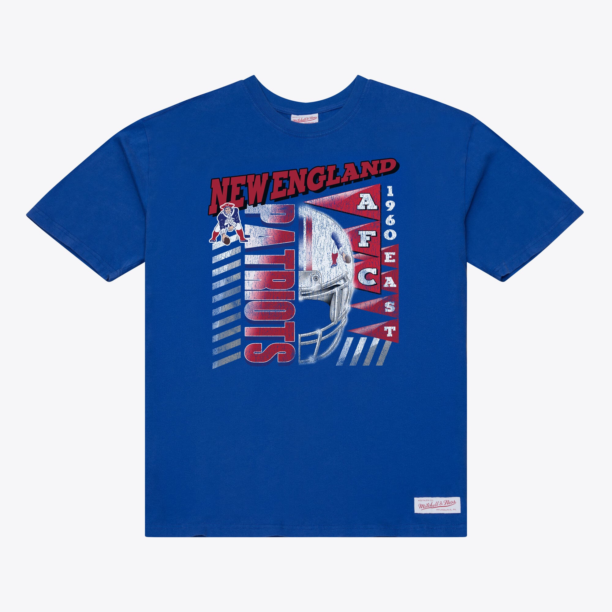 T-shirt à manches courtes Mitchell & Ness Royal New England Patriots Core Essentials Street Graphic pour homme