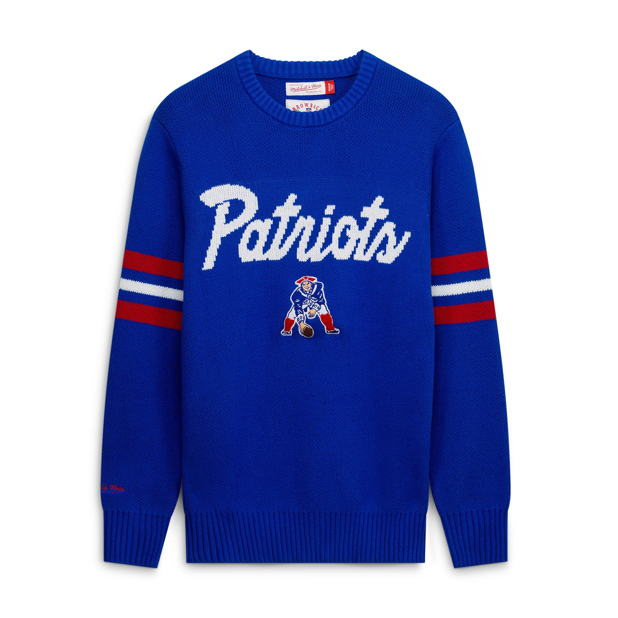 Men's Mitchell & Ness Royal New England Patriots Head Coach Sweater