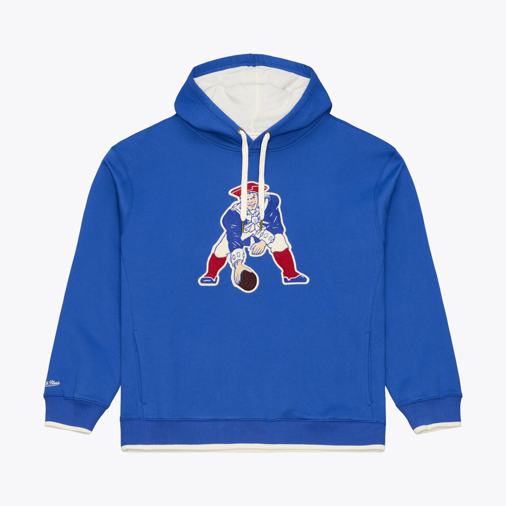 Sweat à capuche en polaire épaisse Mitchell & Ness Royal New England Patriots Premium Essentials pour homme