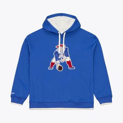 New England Patriots Mitchell & Ness Premium Essentials Heavyweight Fleece Hoodie - Royal