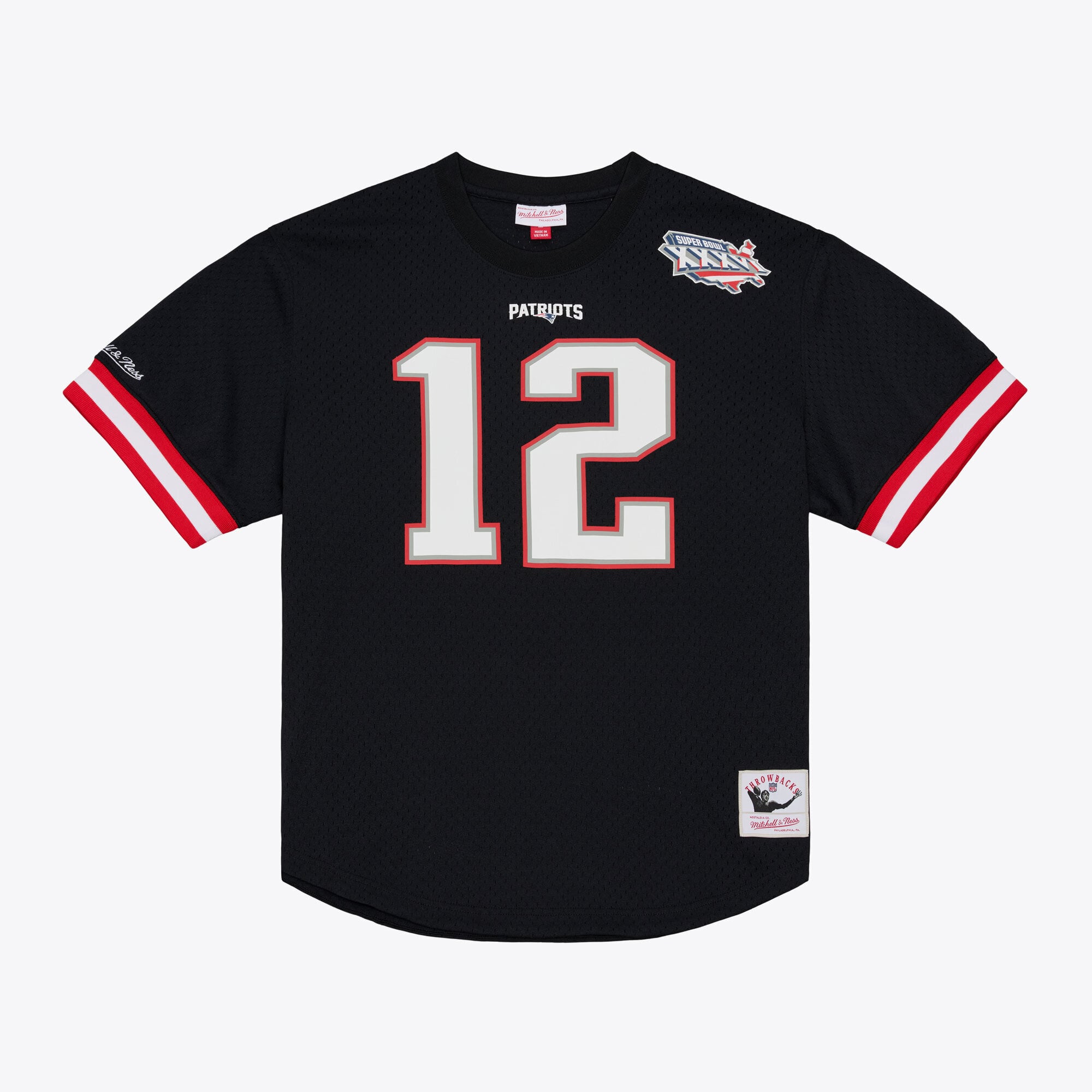 Men's Mitchell & Ness Tom Brady Navy New England Patriots Retired Player Name Number Mesh Top