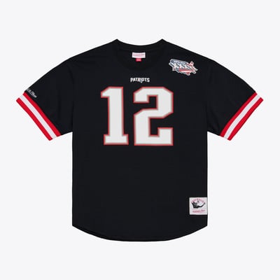 Tom Brady New England Patriots Mitchell & Ness Retired Player Name & Number Mesh Top - Black