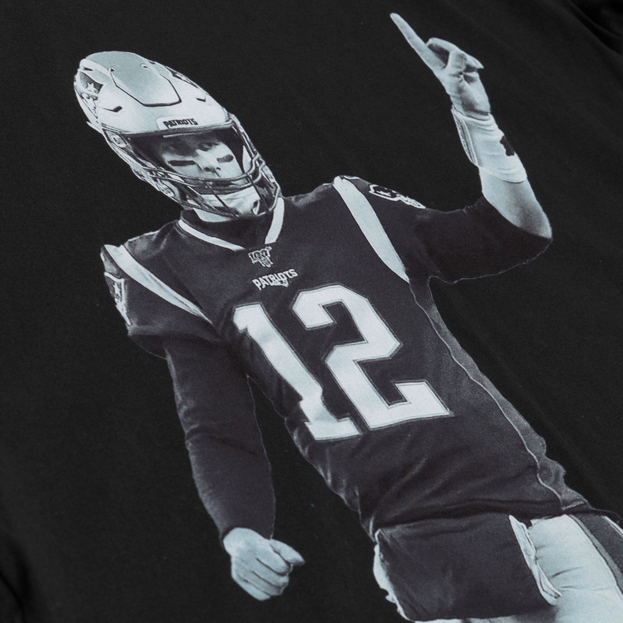 Men's Mitchell & Ness Tom Brady Black New England Patriots Retired Solo Player T-Shirt