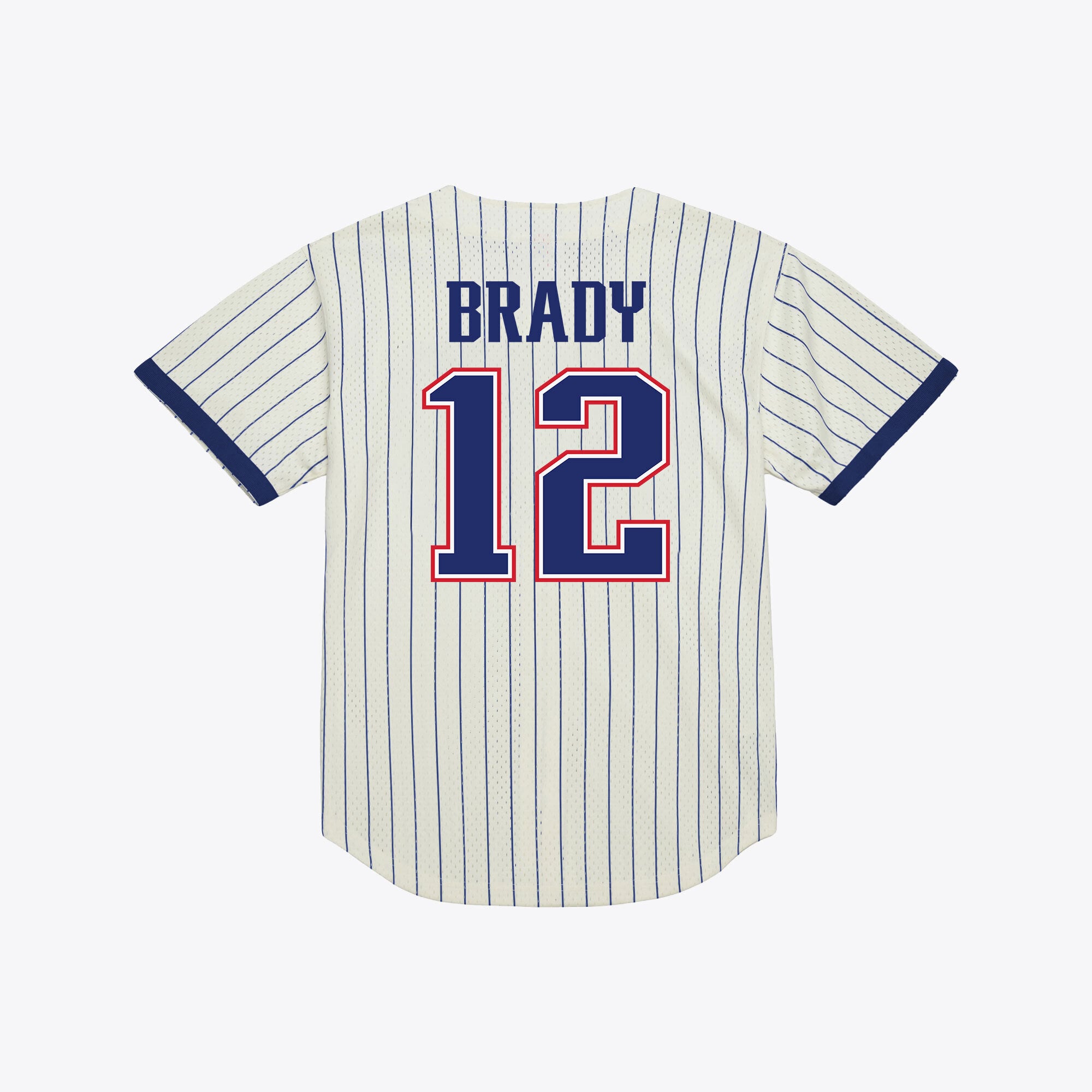 Maillot Mitchell & Ness Tom Brady crème des New England Patriots pour homme, en maille tendance.