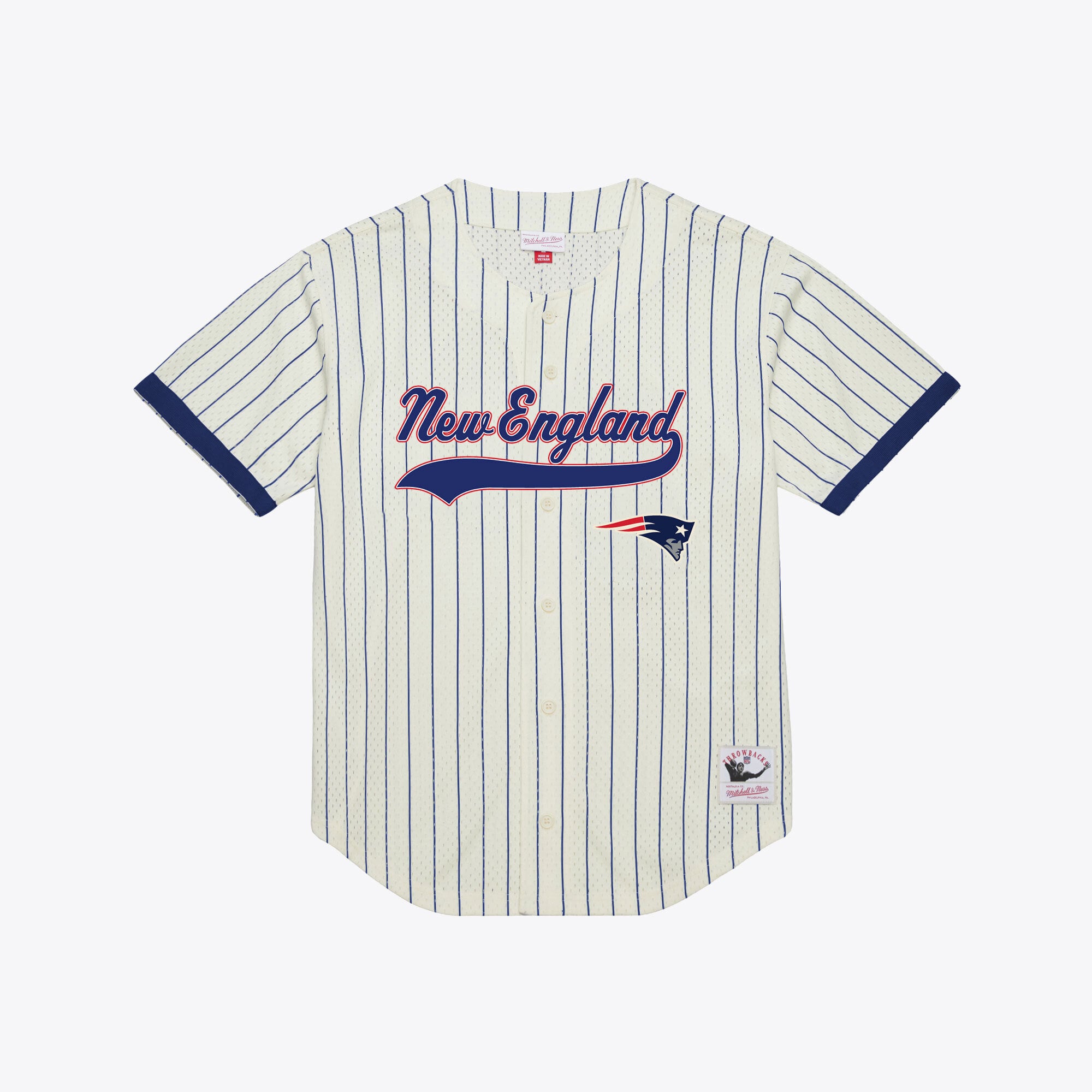 Maillot Mitchell & Ness Tom Brady crème des New England Patriots pour homme, en maille tendance.