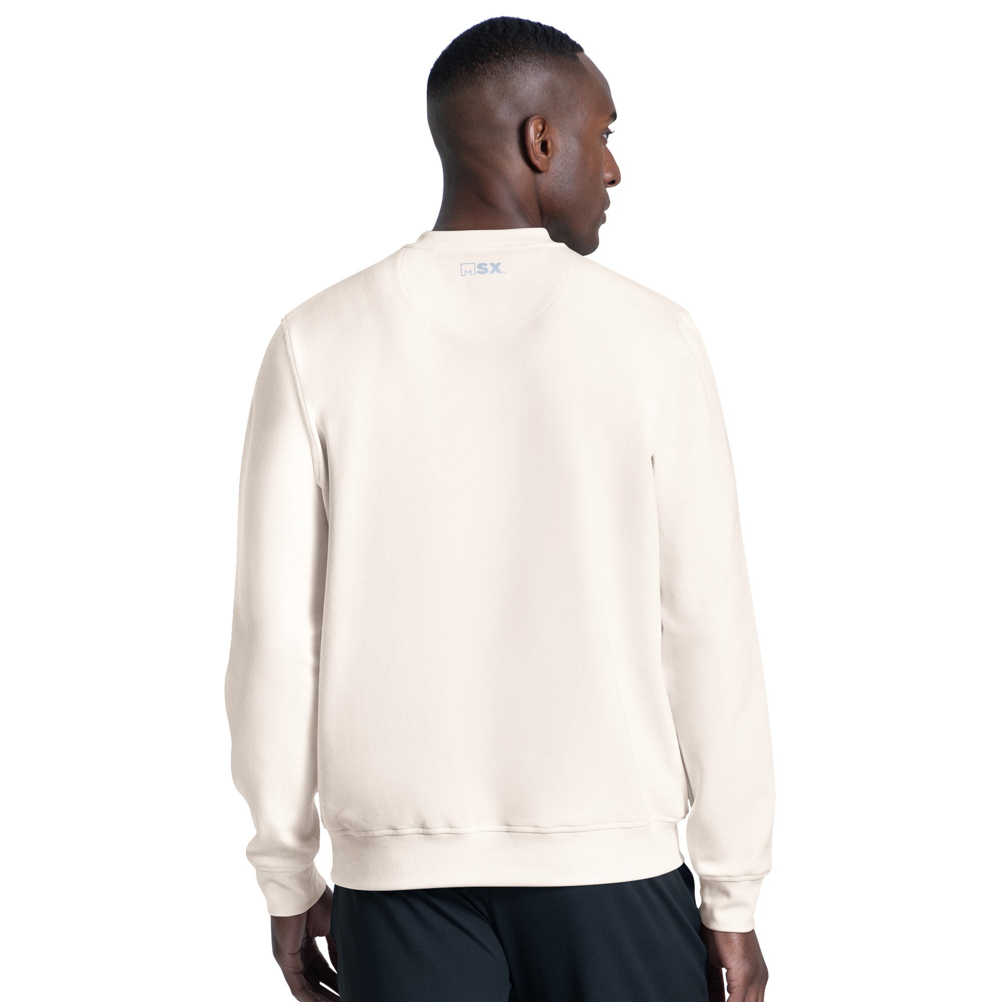 Men's MSX by Michael Strahan Cream New England Patriots Finish Line Tri-Blend Sweatshirt
