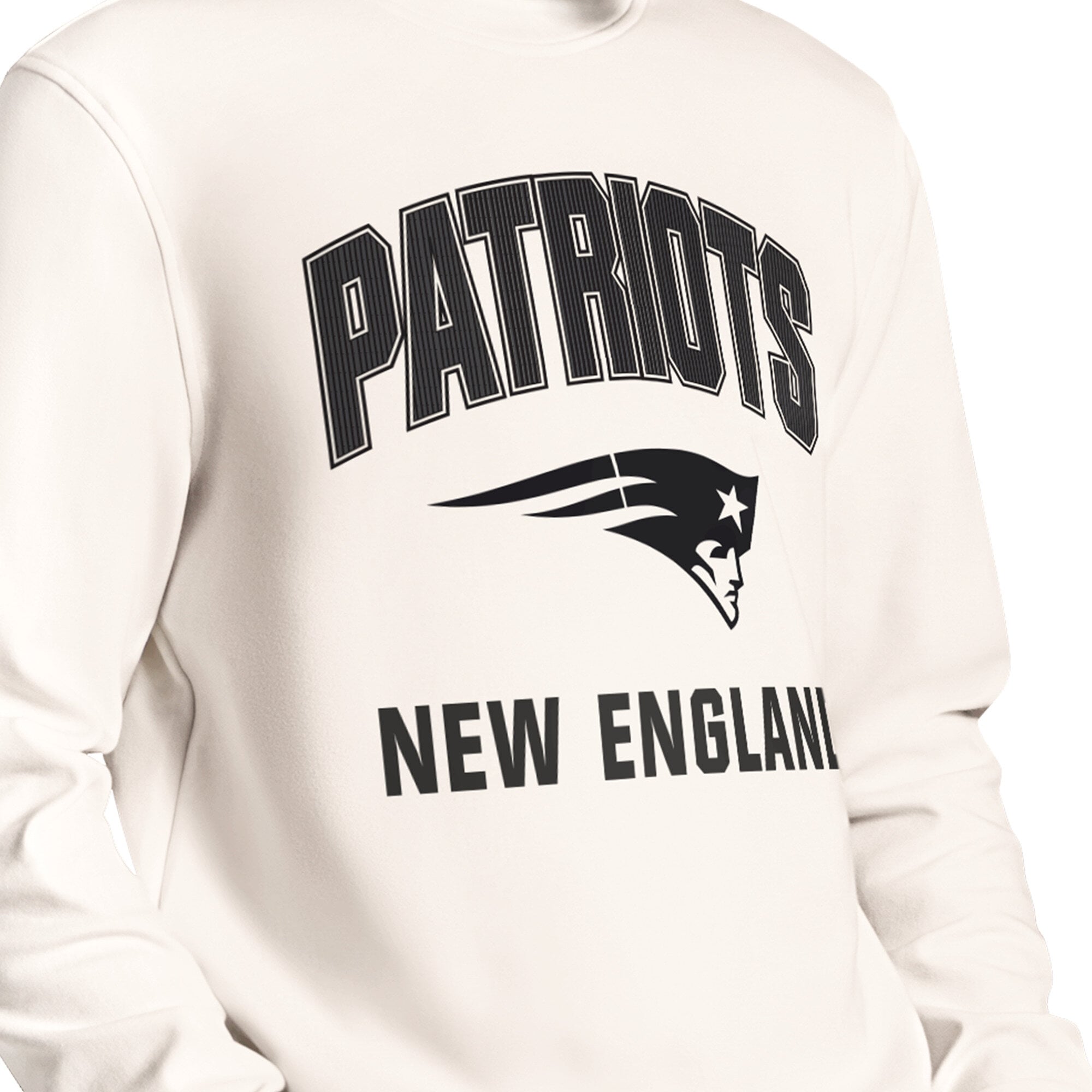 Men's MSX by Michael Strahan Cream New England Patriots Finish Line Tri-Blend Sweatshirt