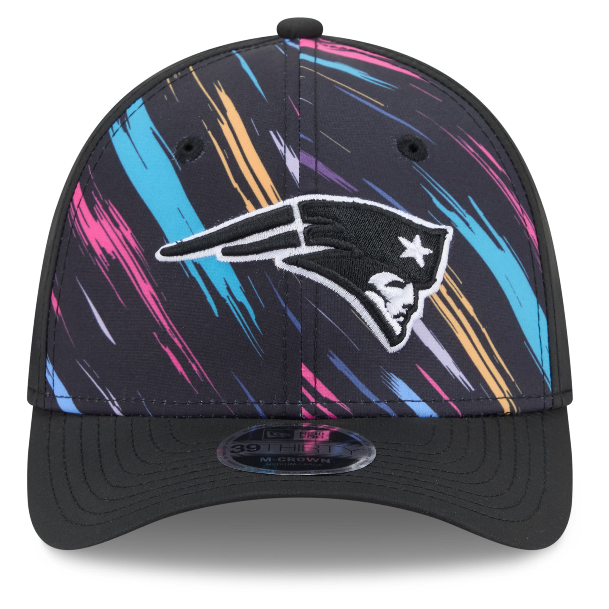 Men's New Era Black England Patriots 2026 NFL Crucial Catch 39THIRTY M-Crown Stretch Hat