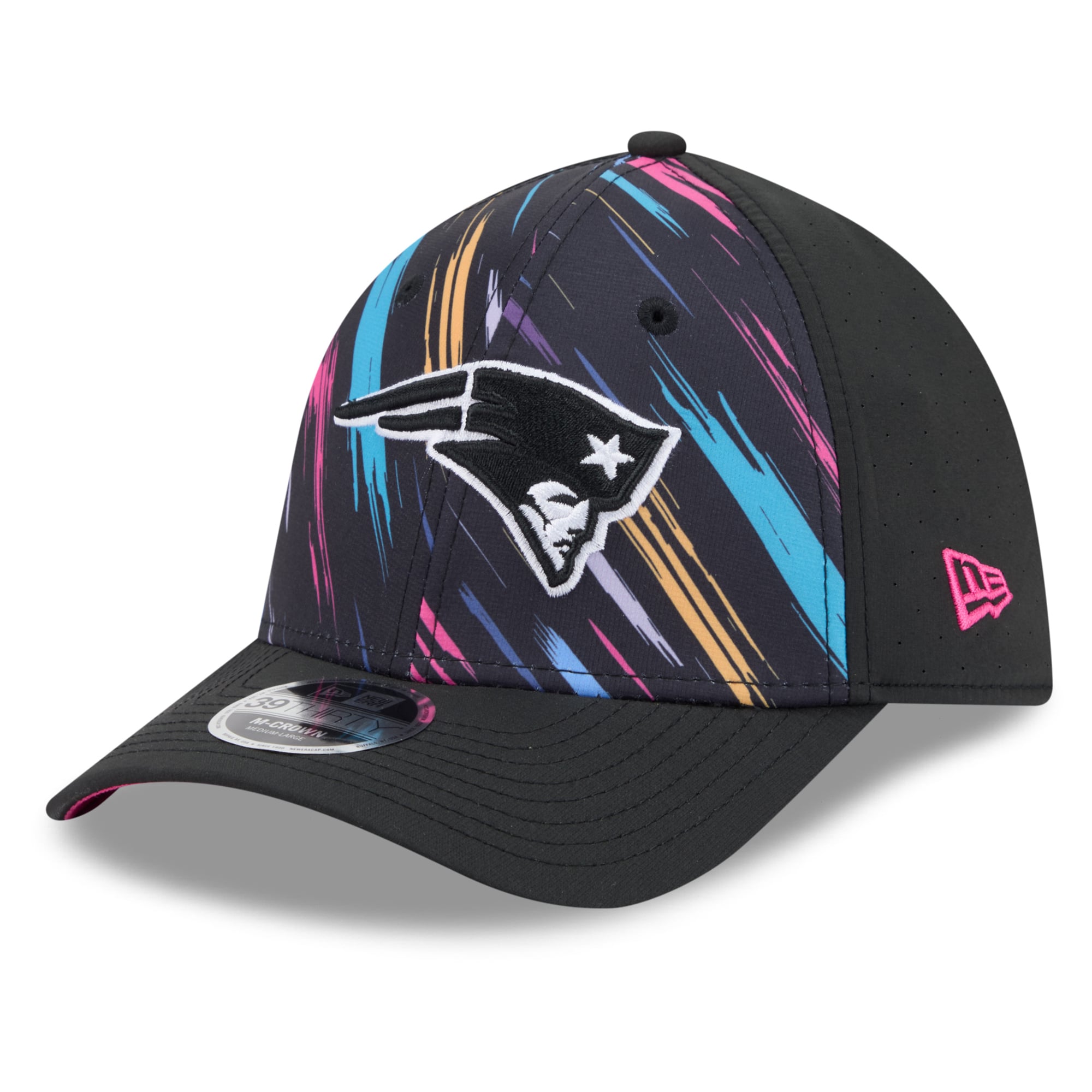 Men's New Era Black England Patriots 2026 NFL Crucial Catch 39THIRTY M-Crown Stretch Hat
