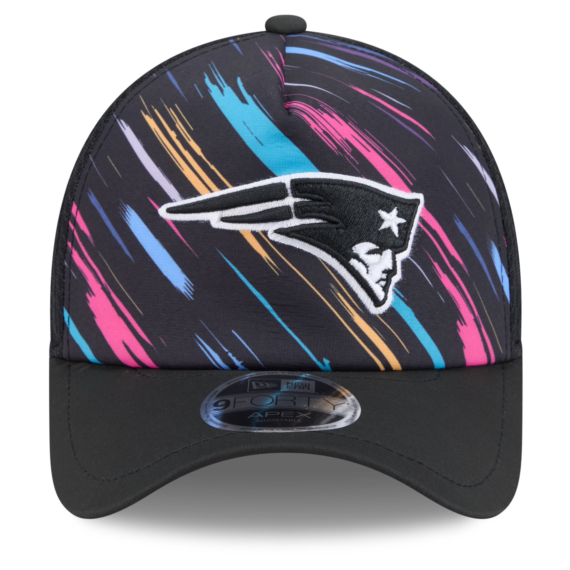 Men's New Era Black New England Patriots 2026 NFL Crucial Catch 9FORTY Apex Adjustable Hat