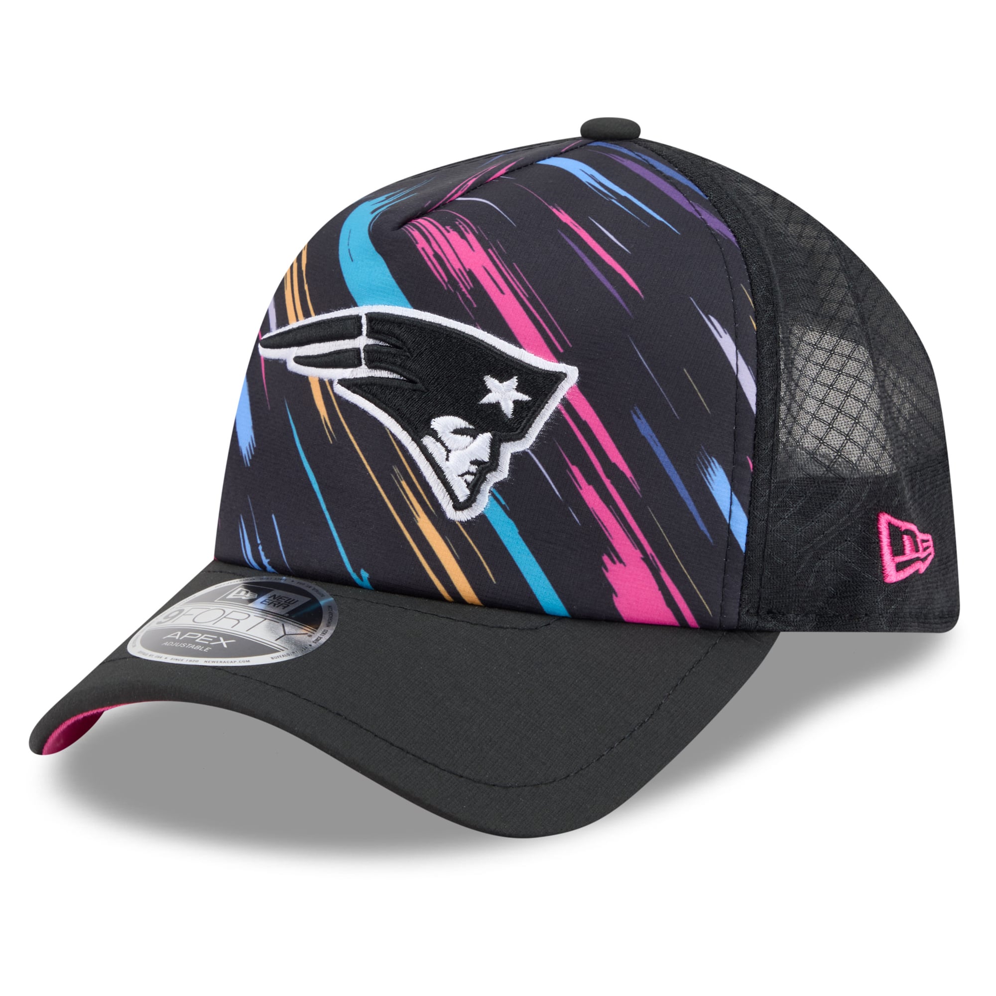 Men's New Era Black New England Patriots 2026 NFL Crucial Catch 9FORTY Apex Adjustable Hat