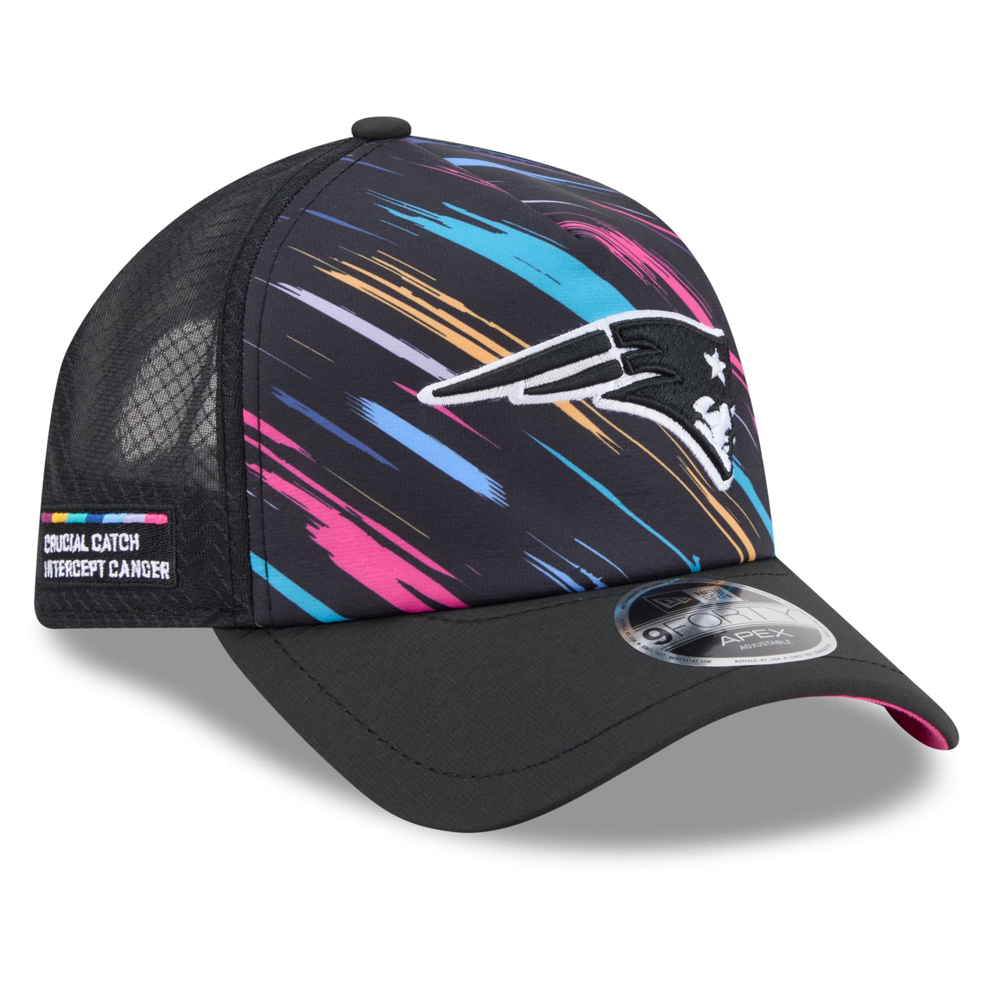 Men's New Era Black New England Patriots 2026 NFL Crucial Catch 9FORTY Apex Adjustable Hat