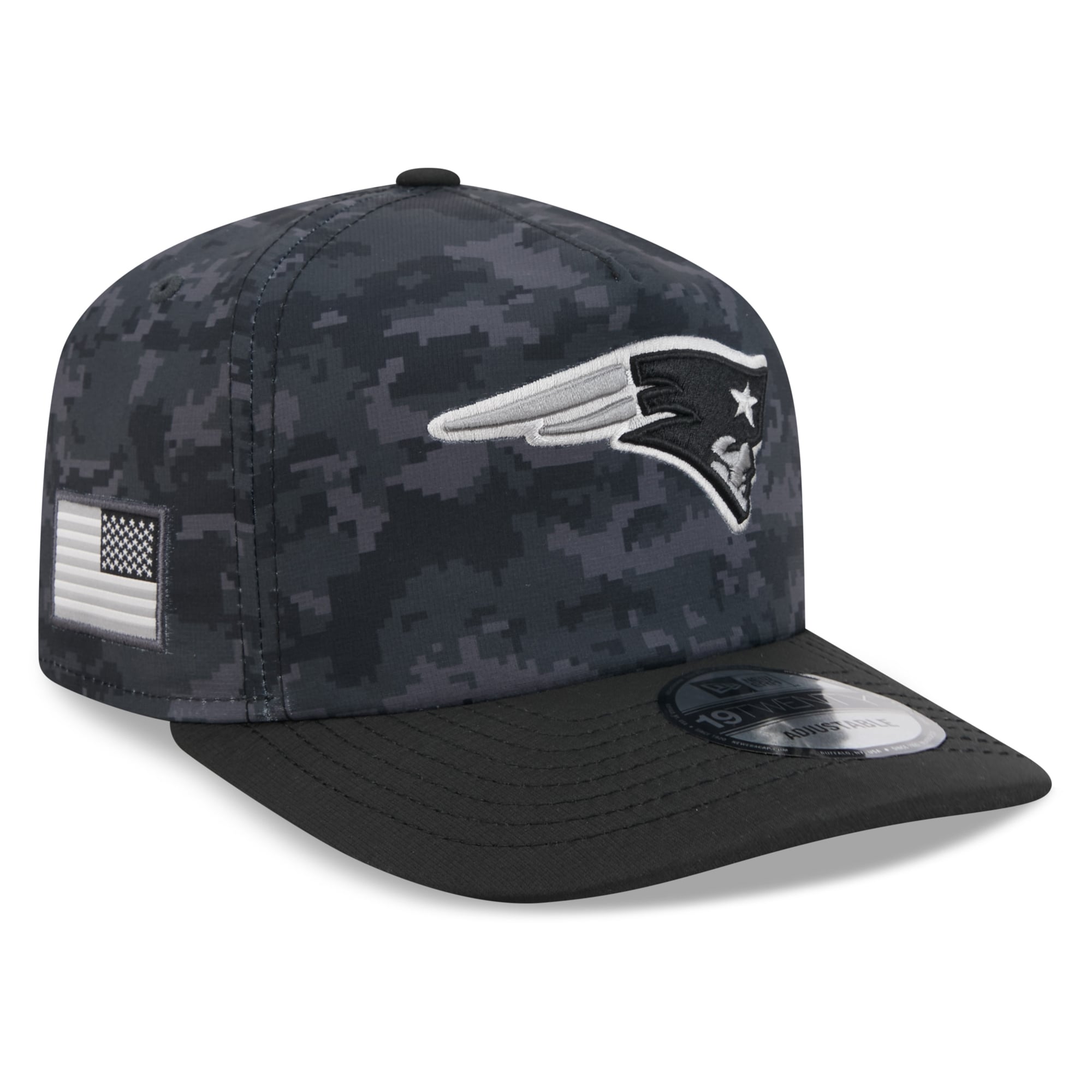 Men's New Era Black New England Patriots 2026 Salute To Service 19TWENTY Adjustable Hat