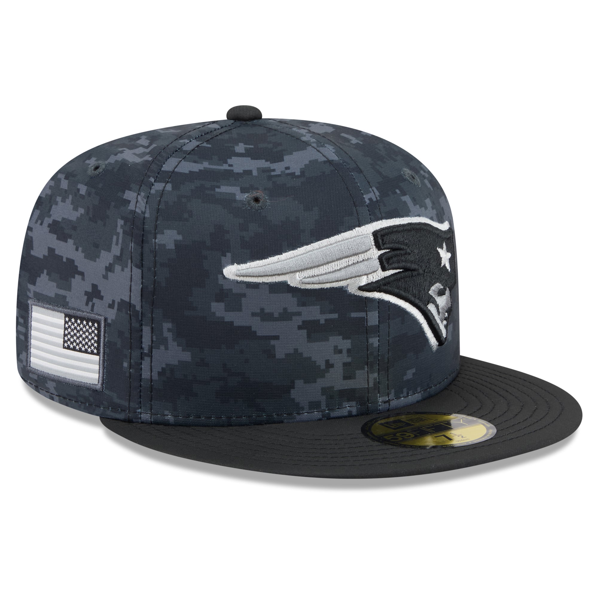 Casquette ajustée New Era noire pour homme England Patriots 2026 Salute To Service 59FIFTY