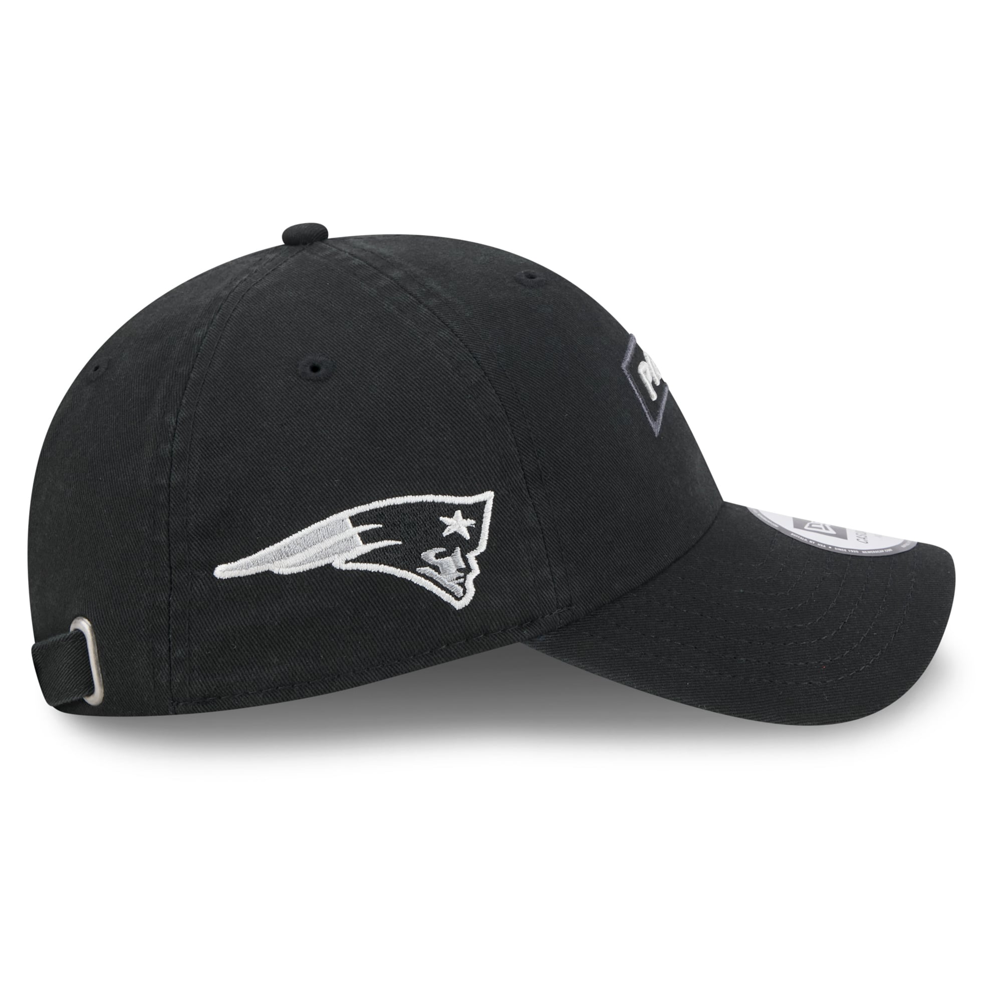 Casquette New Era noire pour homme, modèle New England Patriots 2026 Salute To Service, style classique décontracté et ajustable