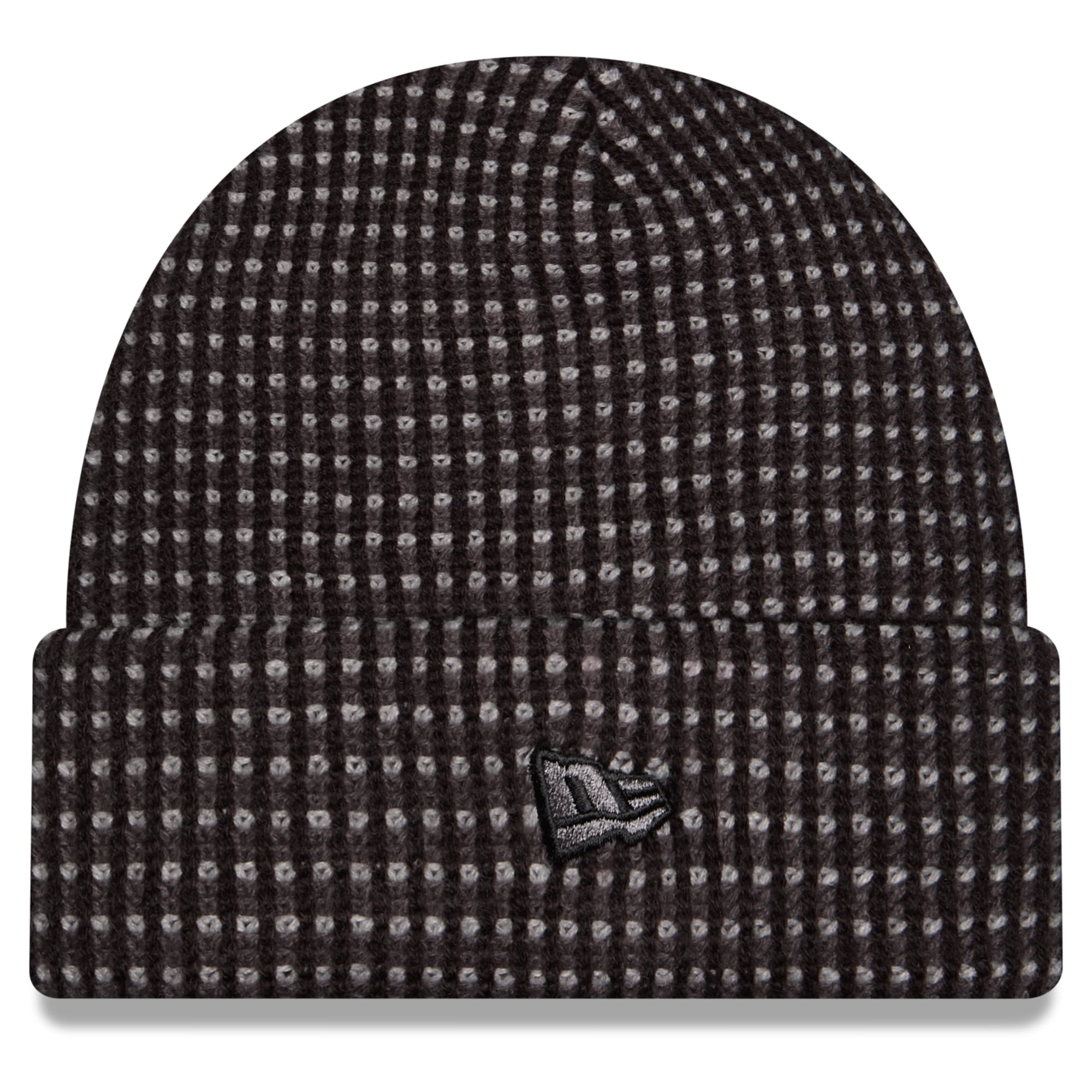 Bonnet à revers New Era noir pour homme, modèle New England Patriots 2026, idéal pour les temps froids.