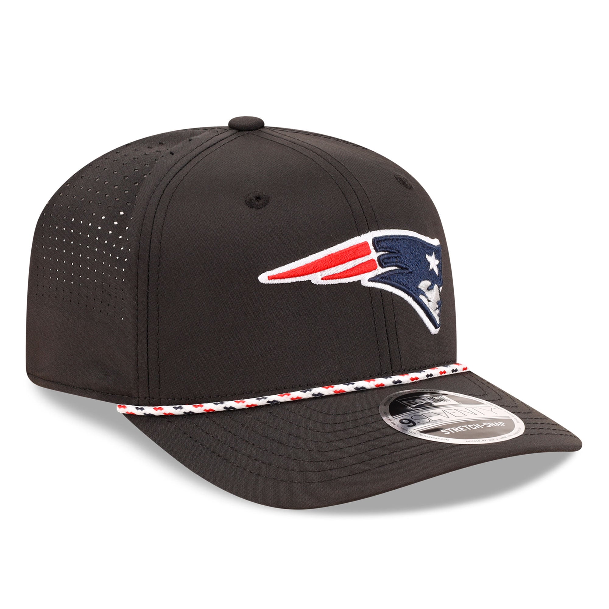 Casquette ajustable New Era noire New England Patriots 9SEVENTY pour homme