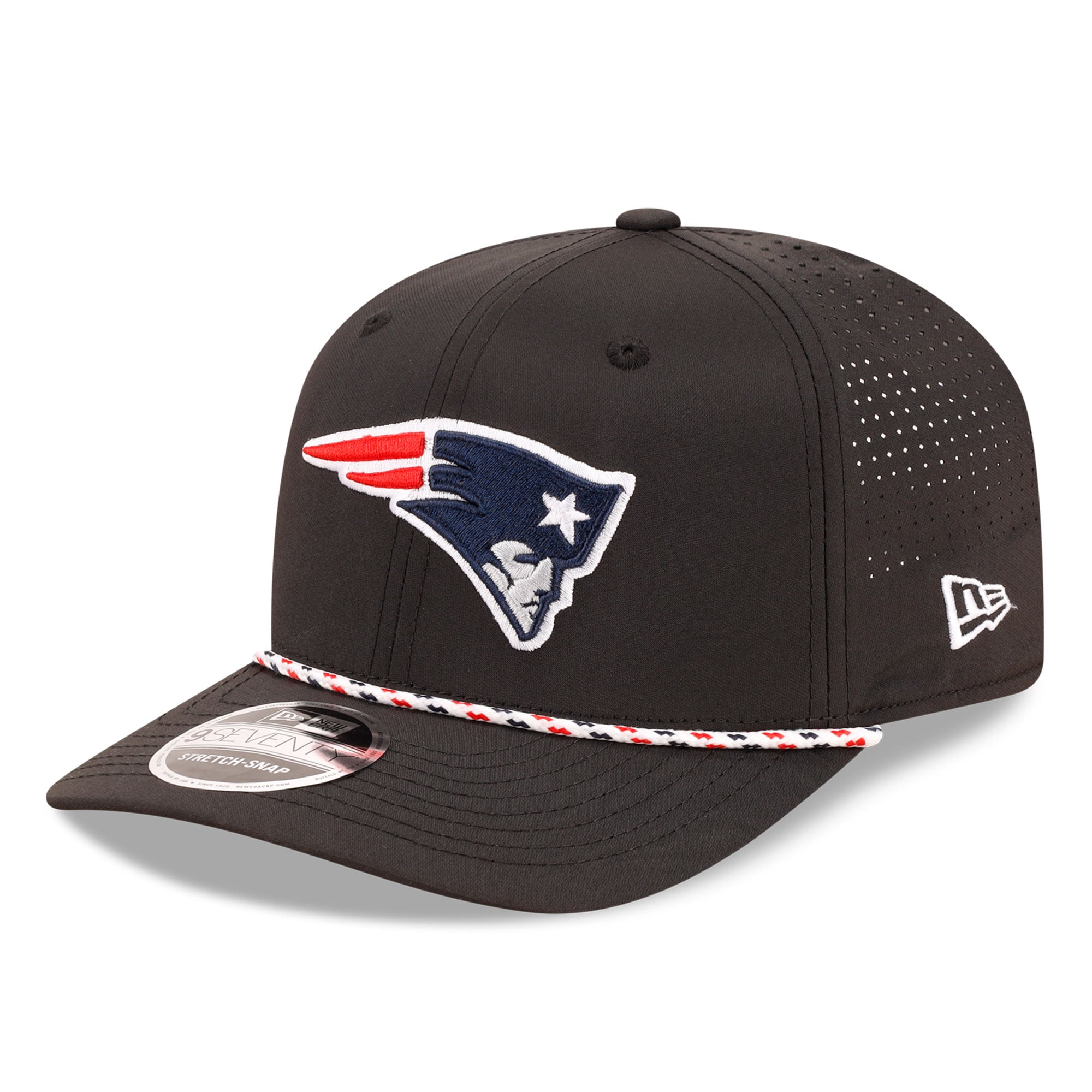 Casquette ajustable New Era noire New England Patriots 9SEVENTY pour homme