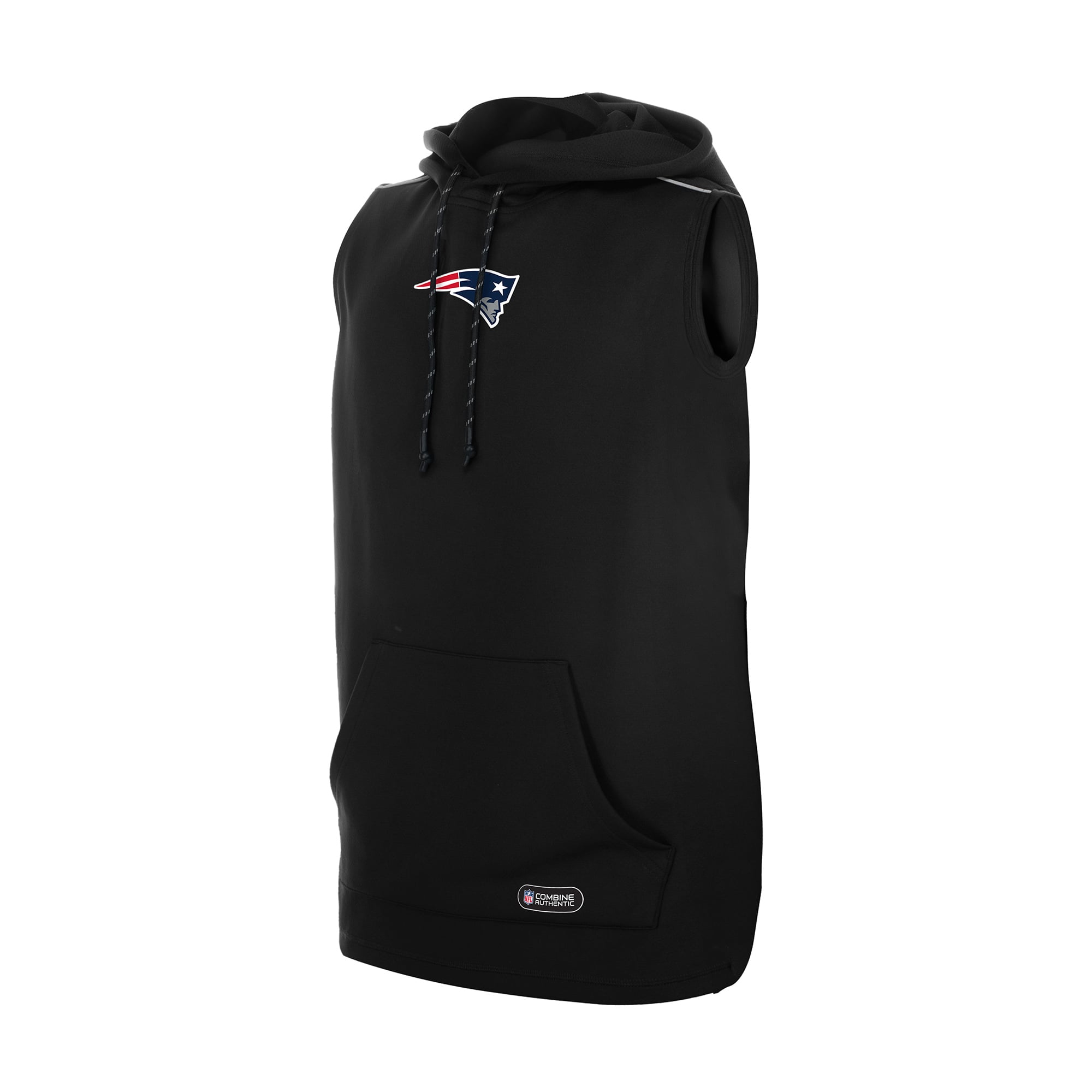 Sweat à capuche sans manches New Era noir England Patriots Combine Authentic pour homme