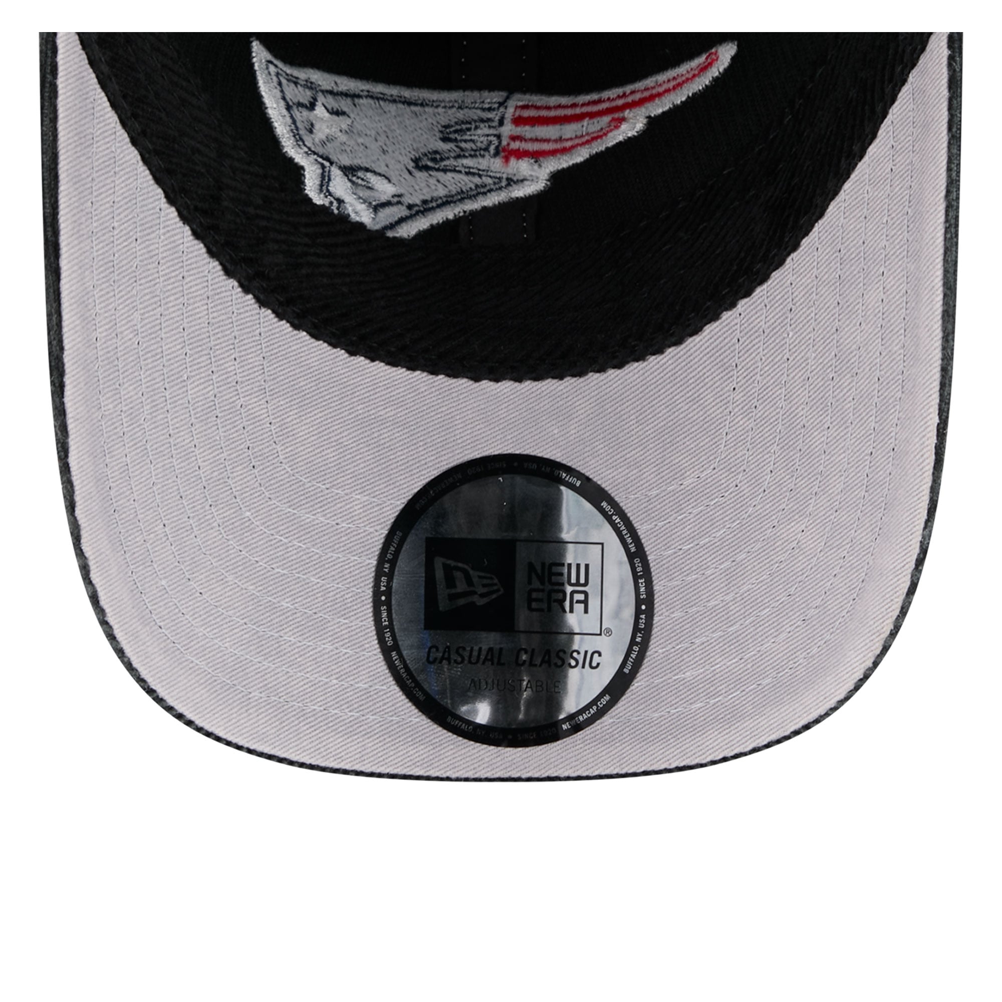 Casquette New Era noire pour homme, style classique décontracté en velours côtelé, New England Patriots, ajustable
