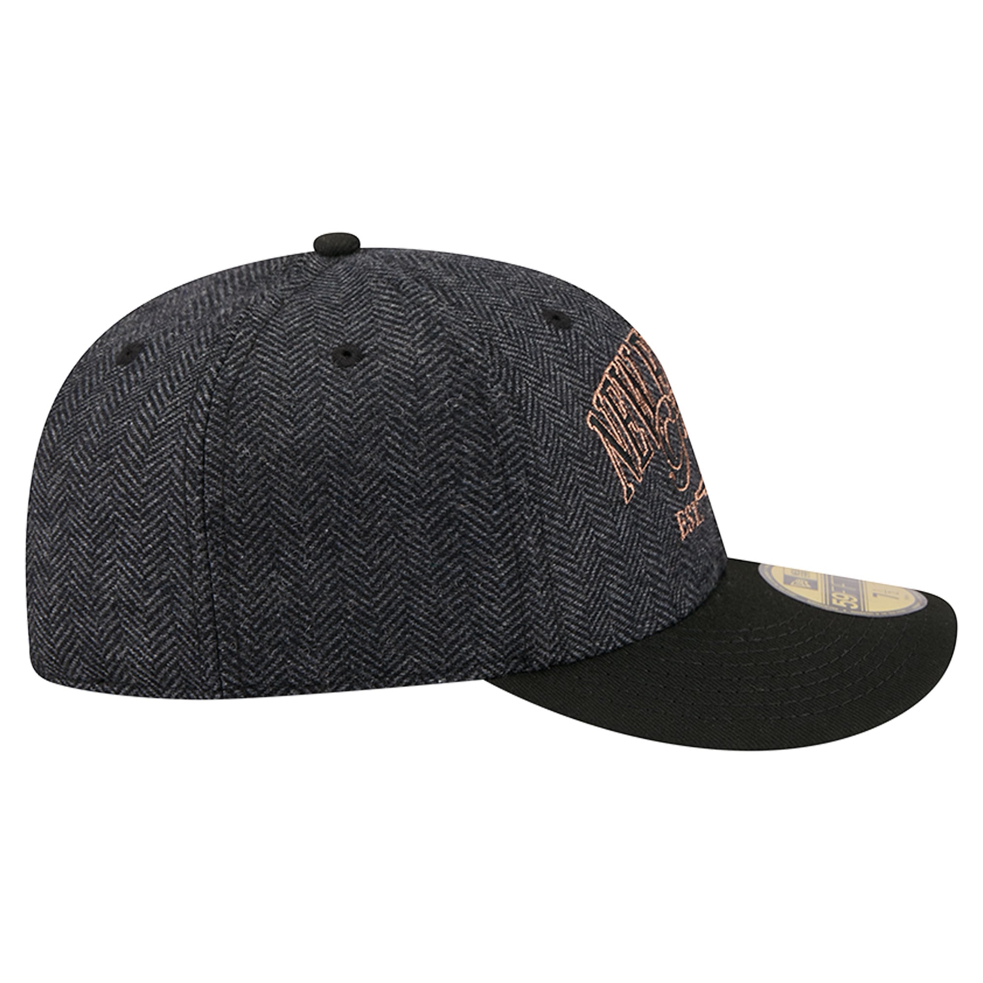 Casquette ajustée New Era 59FIFTY pour homme, noire, England Patriots, en fausse laine.