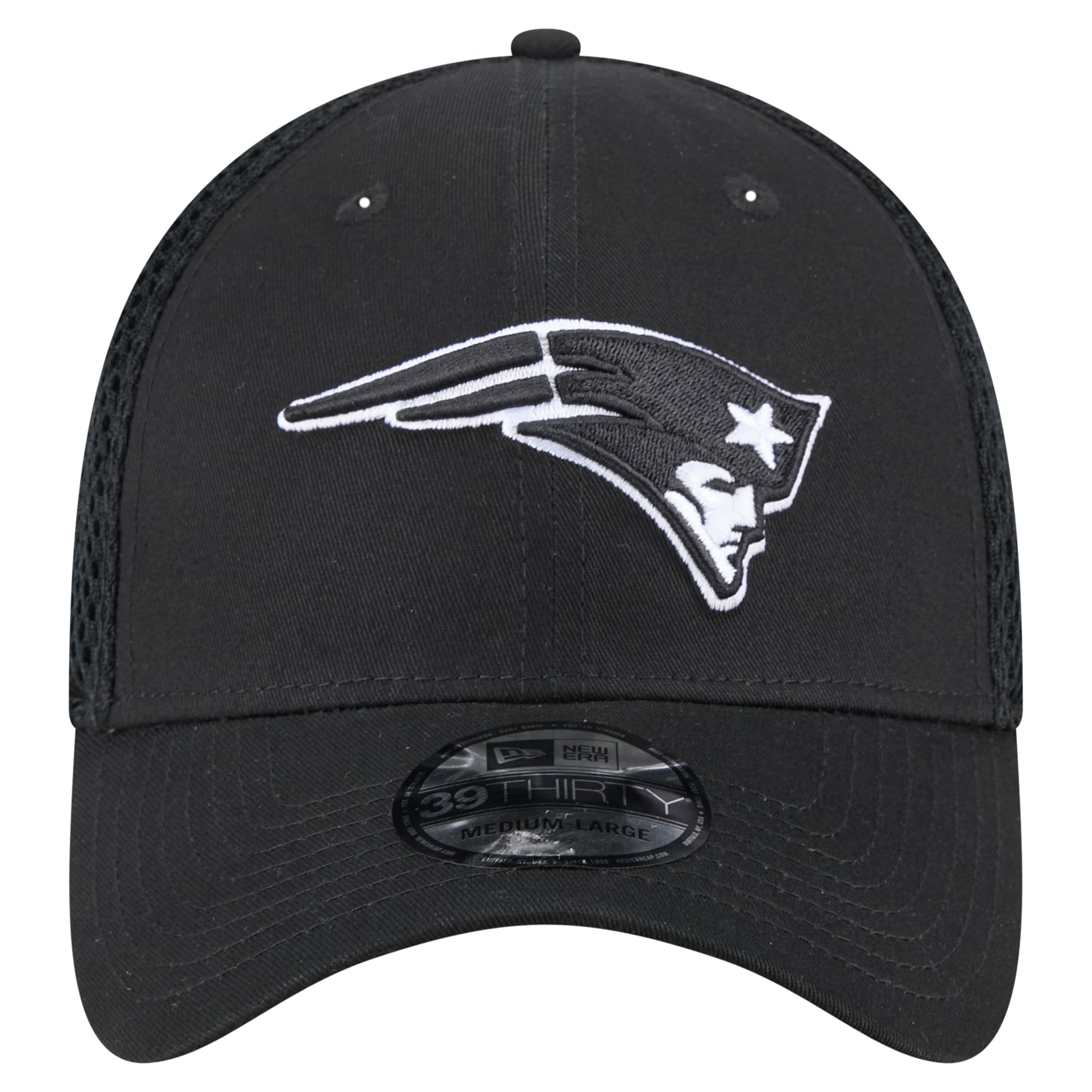 Casquette New Era noire England Patriots Main Neo 39THIRTY Flex pour homme