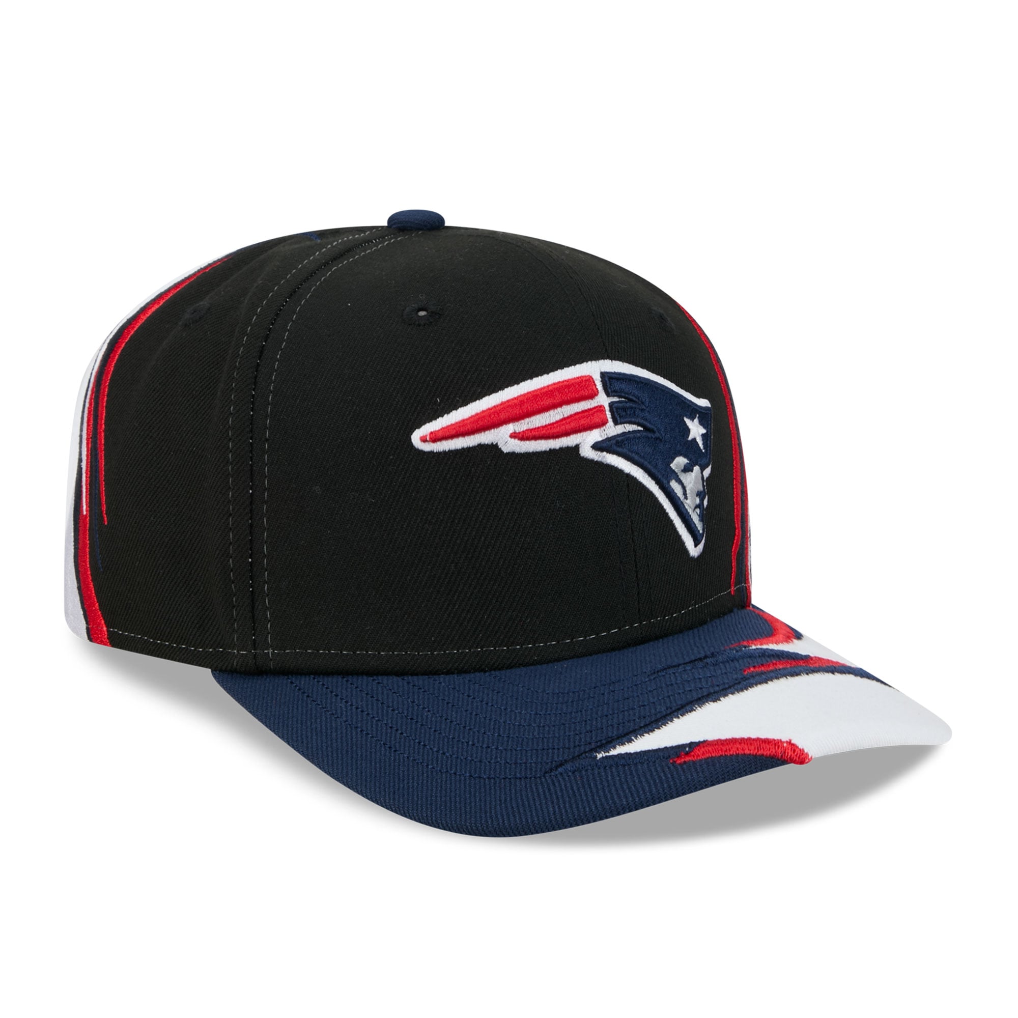 Men's New Era Black/White New England Patriots Fan 9SEVENTY Adjustable Hat