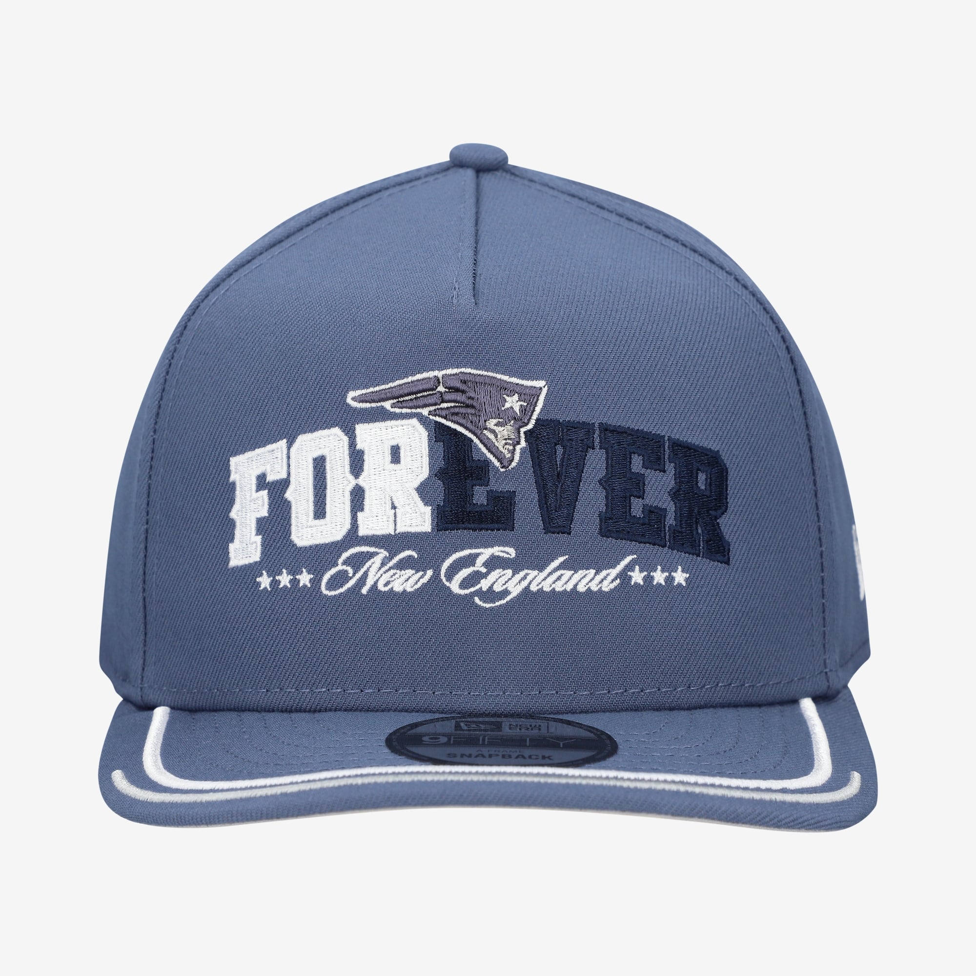 Men's New Era Blue New England Patriots Rivalries Collection Fan Pack 9FIFTY A-Frame Snapback Hat