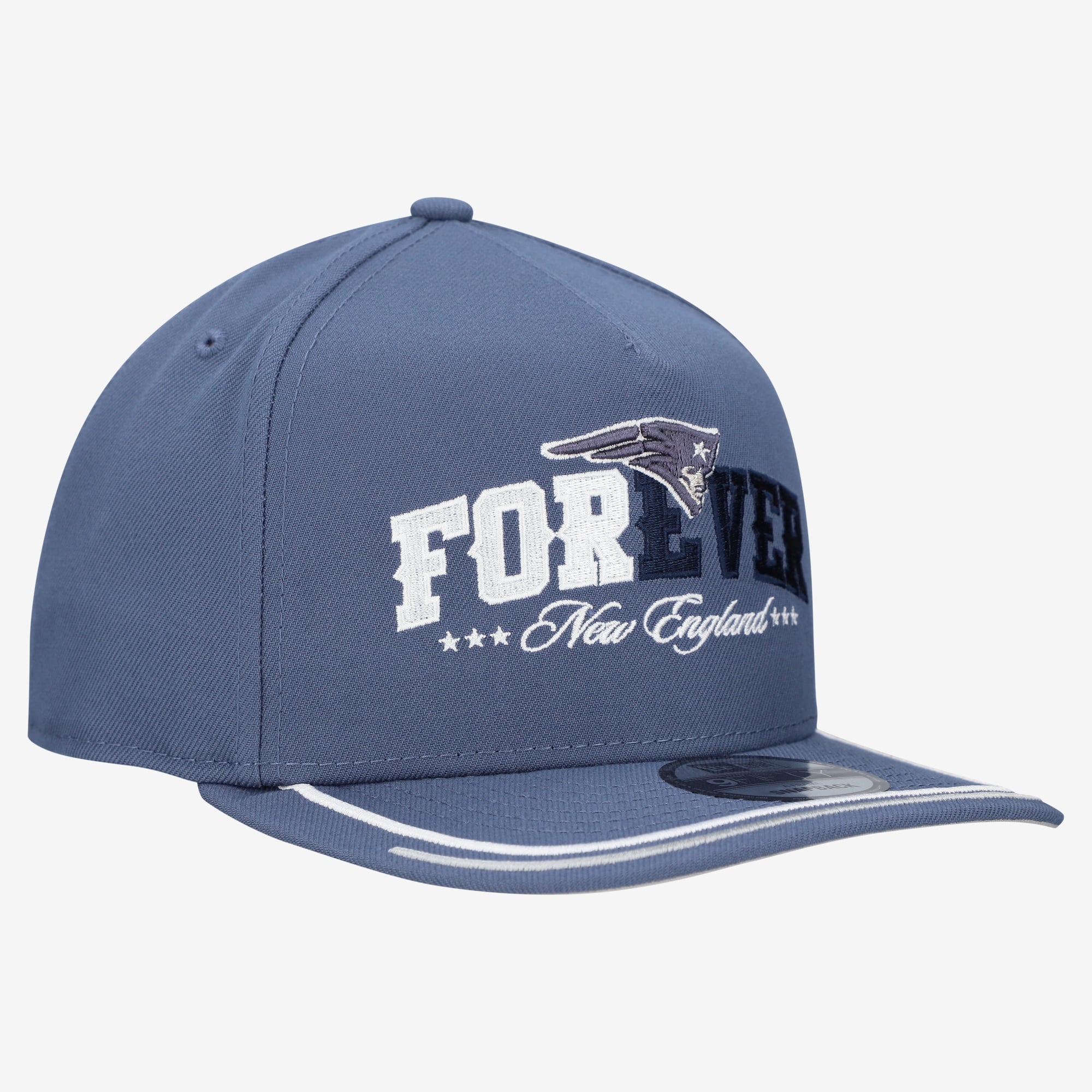 Men's New Era Blue New England Patriots Rivalries Collection Fan Pack 9FIFTY A-Frame Snapback Hat