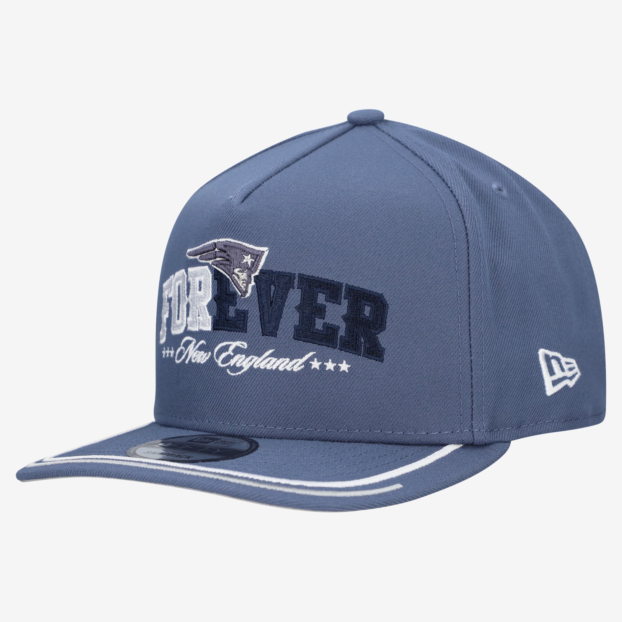 Men's New Era Blue New England Patriots Rivalries Collection Fan Pack 9FIFTY A-Frame Snapback Hat